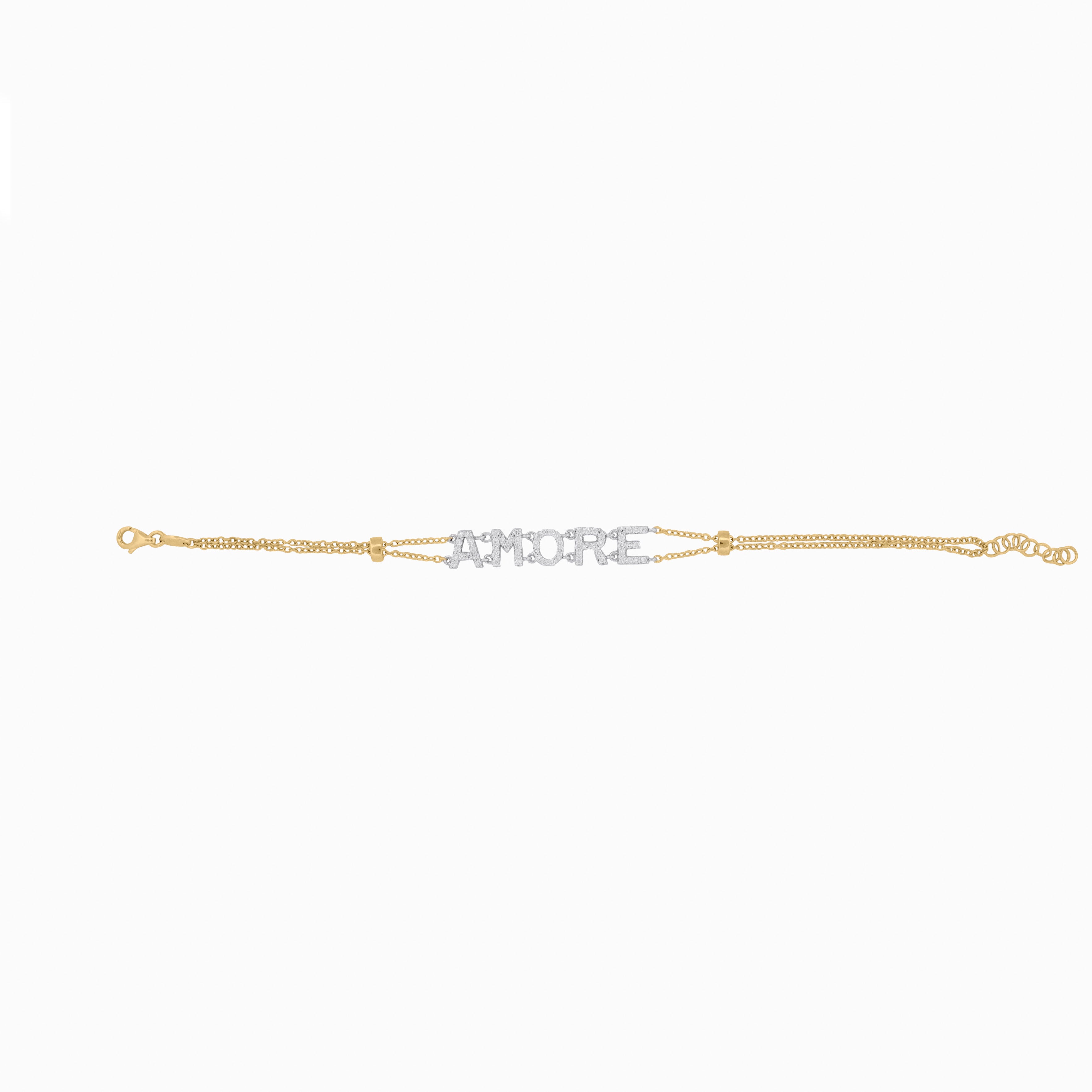 Diamond ‘AMORE’ Gold Bracelet