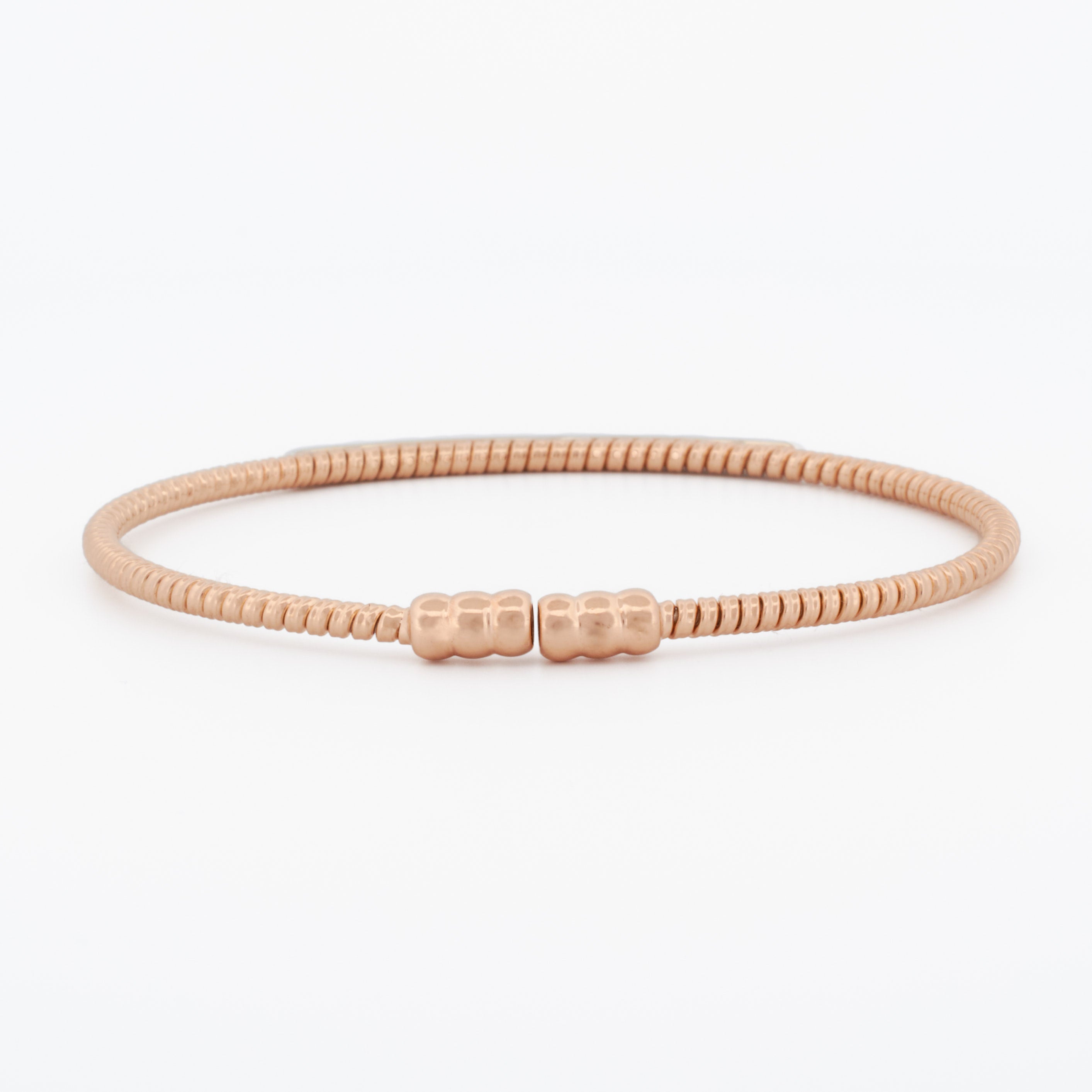 Gold Coil Bangle with Diamond Pavé Bar