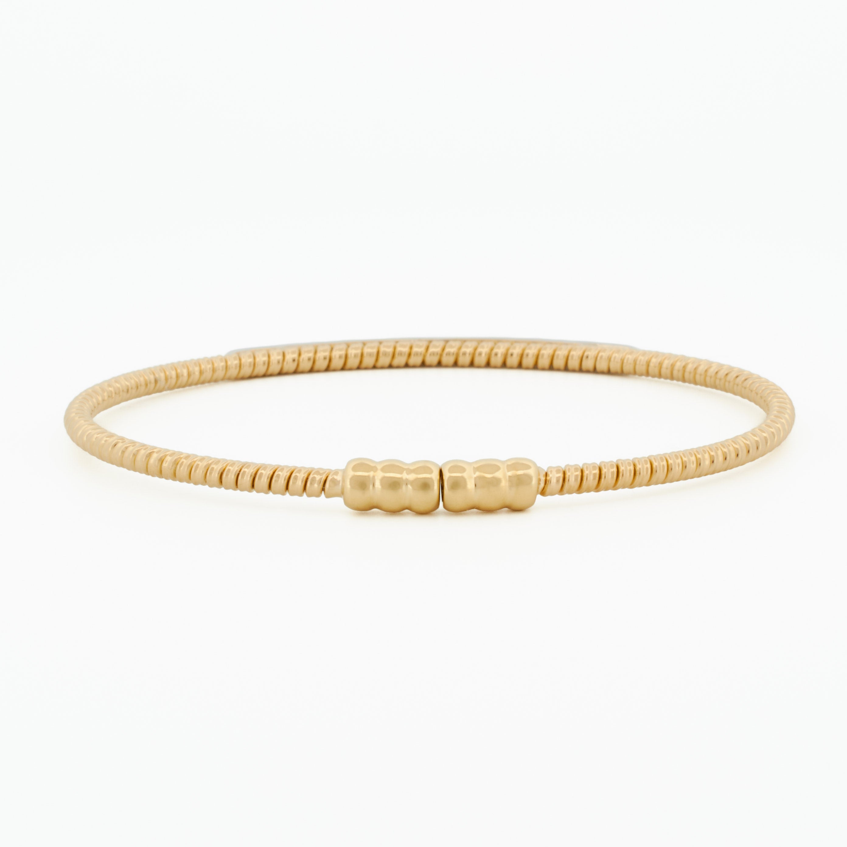 Gold Coil Bangle with Diamond Pavé Bar