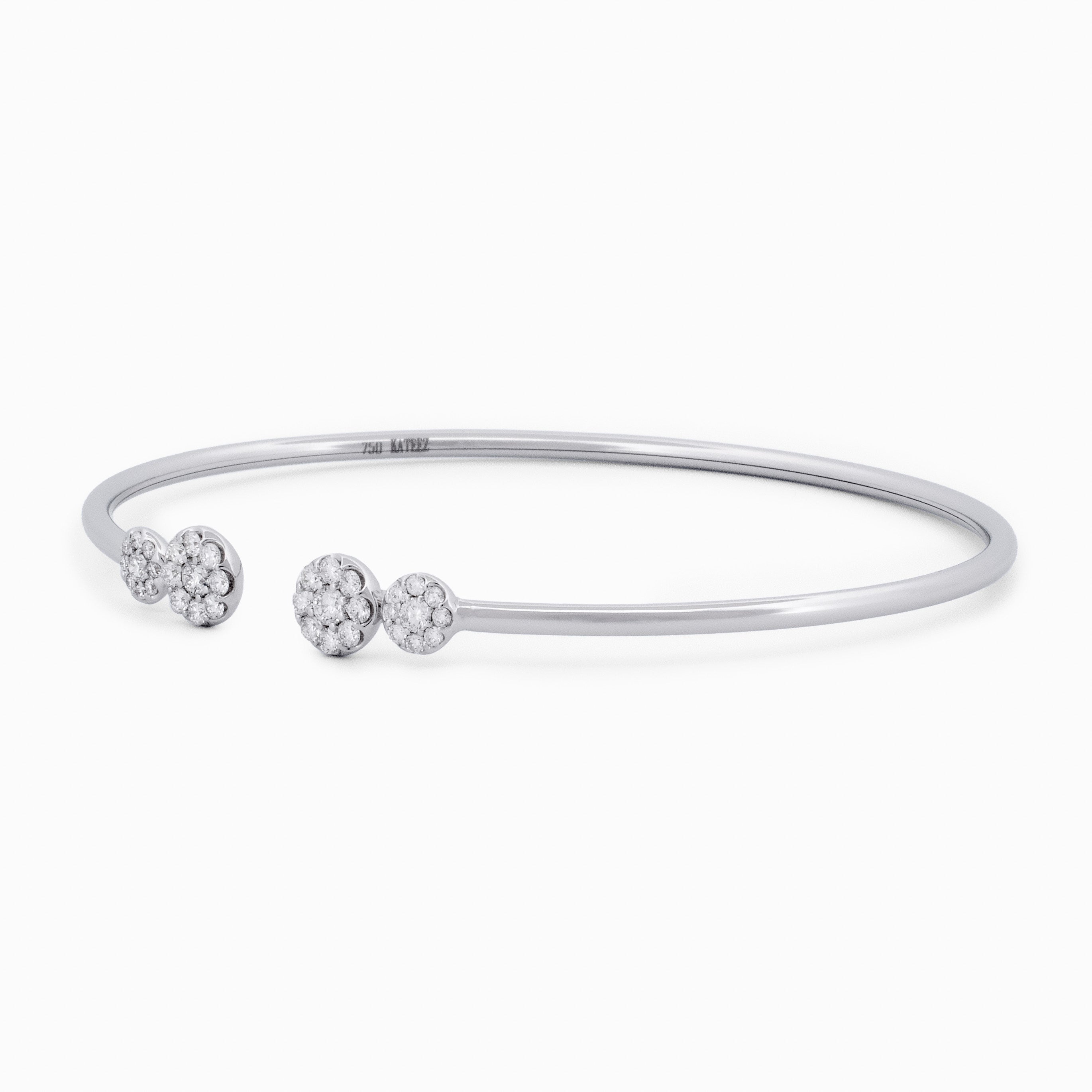 Open Cuff Bracelet with Round Pavé Diamonds