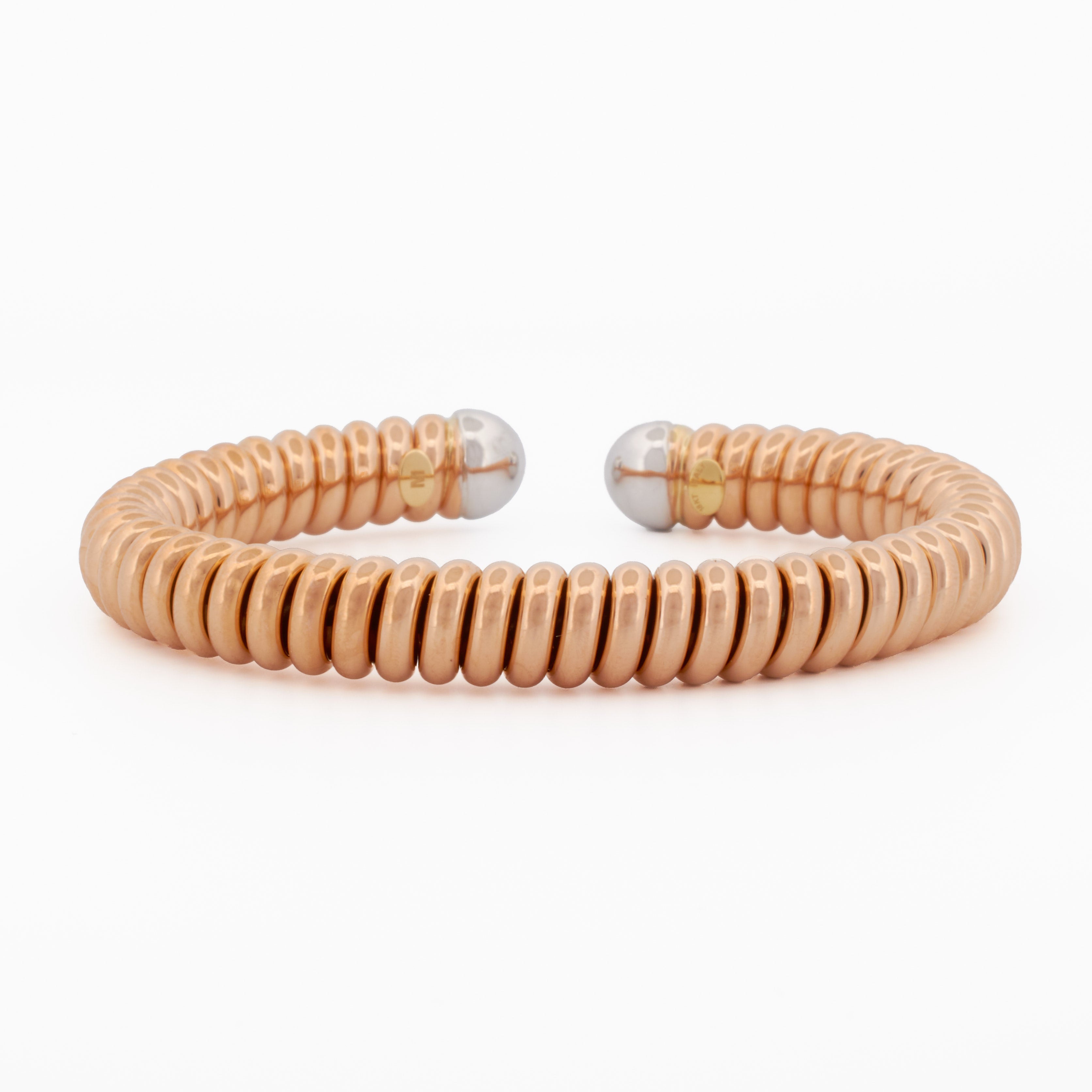 Bold Coil Bangle with Diamond Pavé Caps