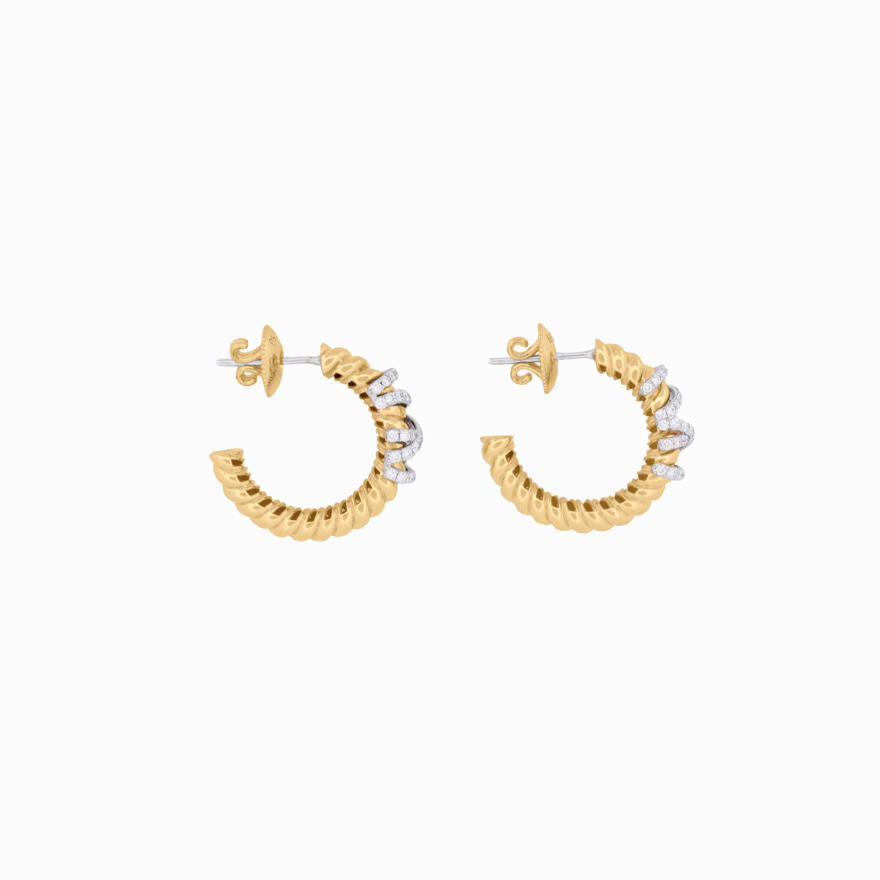 Coil Earrings with Diamond Spiral Accents