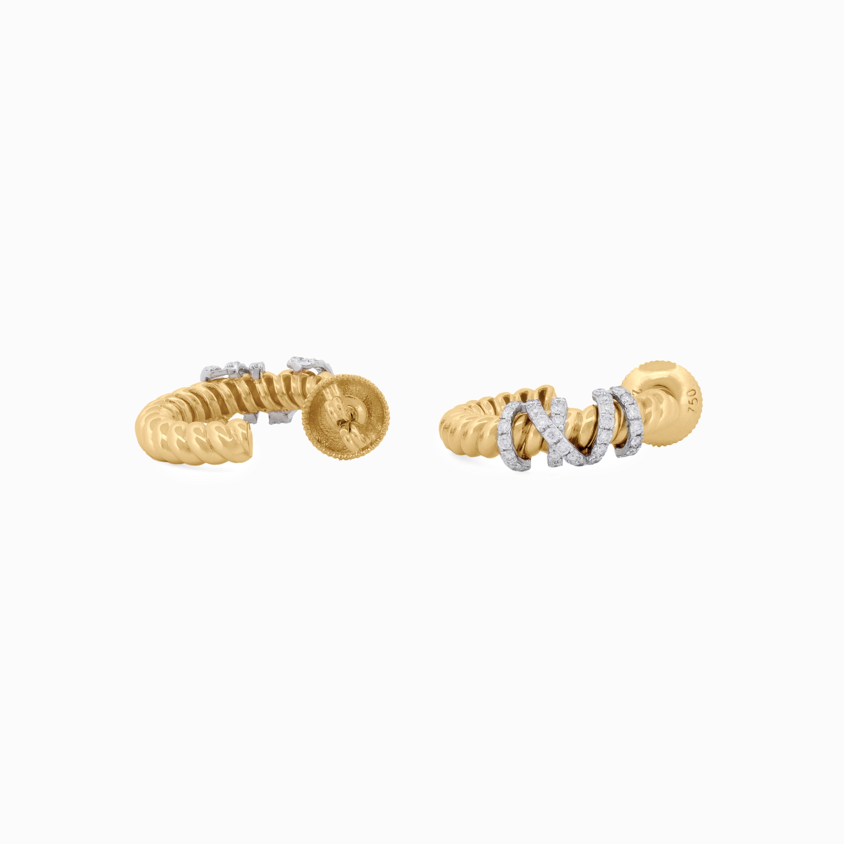 Coil Earrings with Diamond Spiral Accents