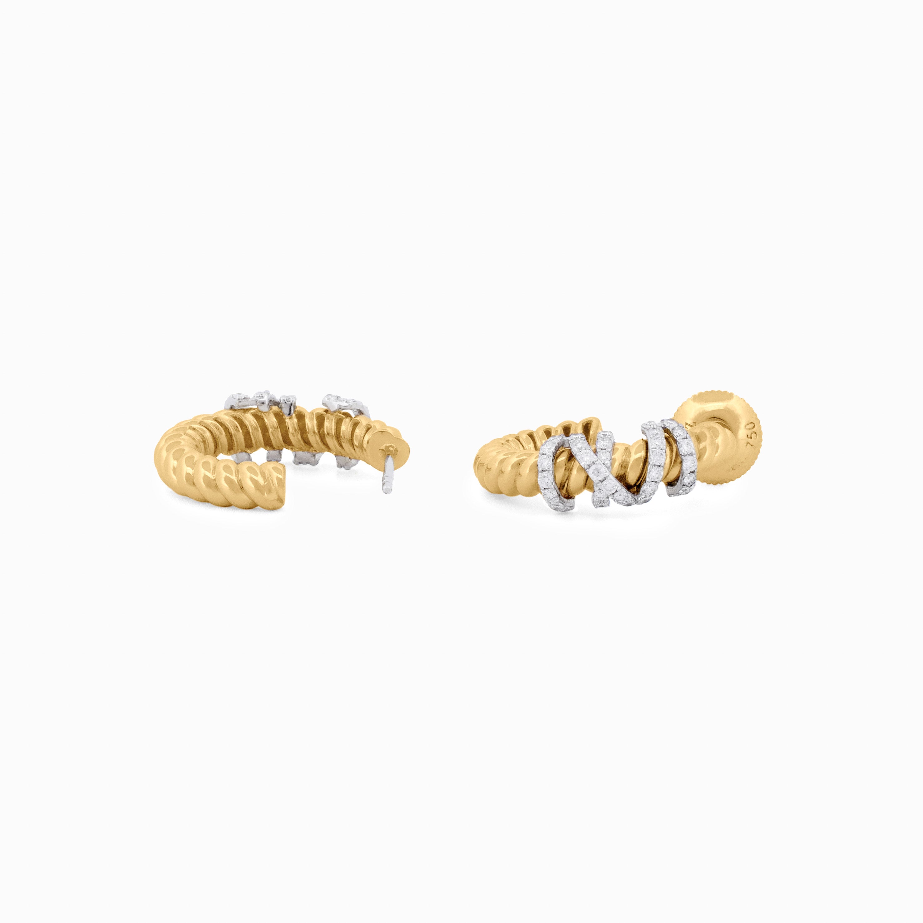 Coil Earrings with Diamond Spiral Accents