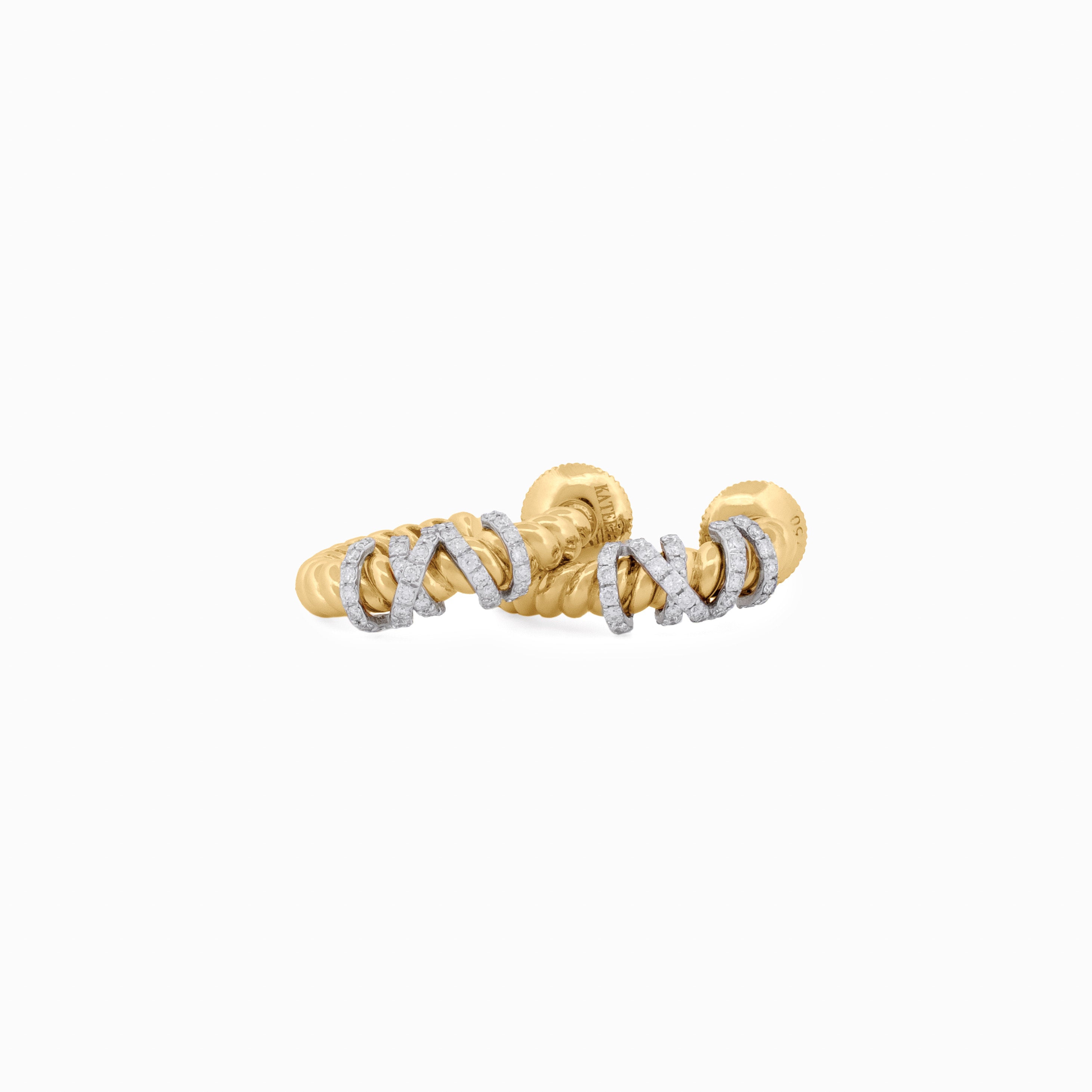 Coil Earrings with Diamond Spiral Accents