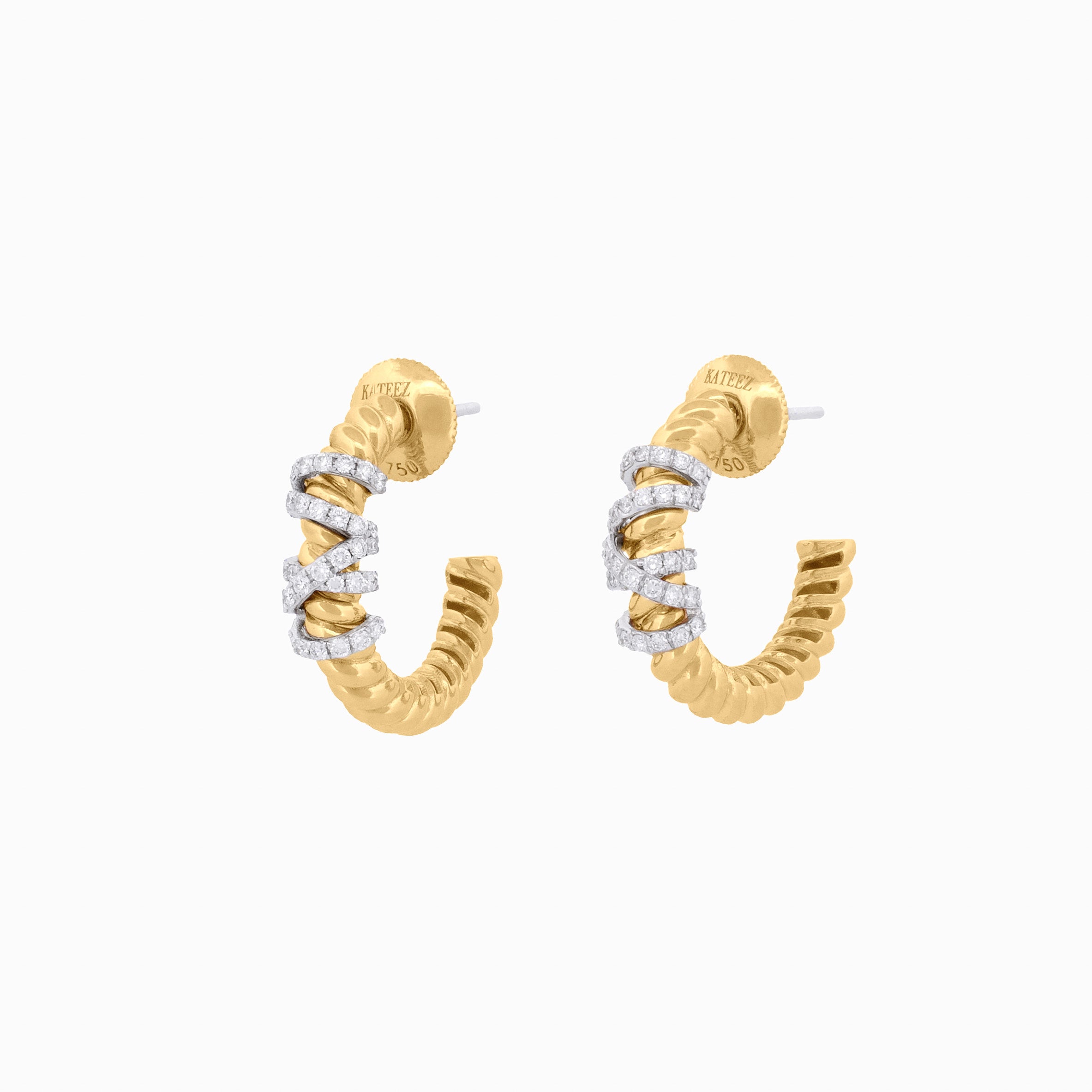 Coil Earrings with Diamond Spiral Accents