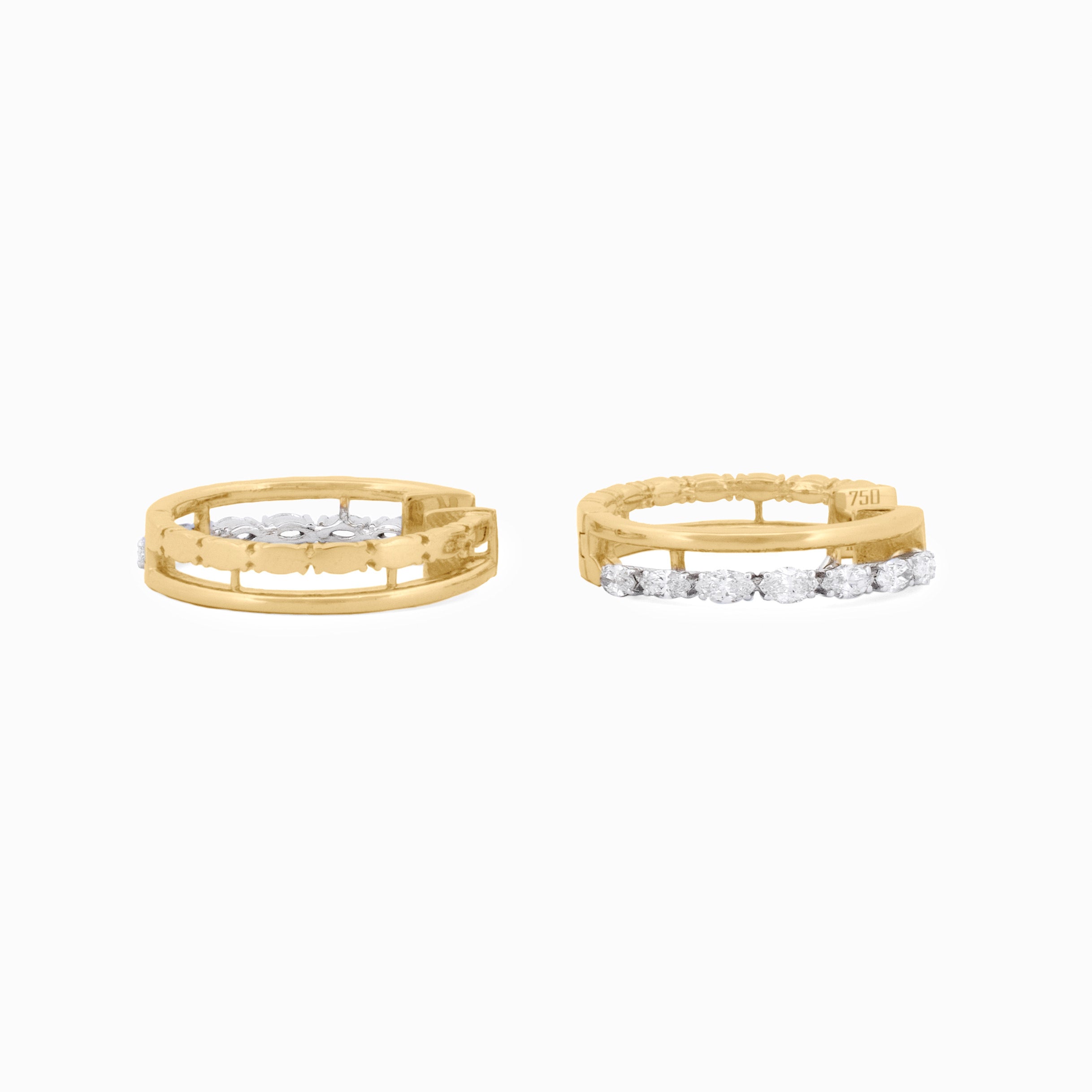 Diamond Marquise Hoop Earrings