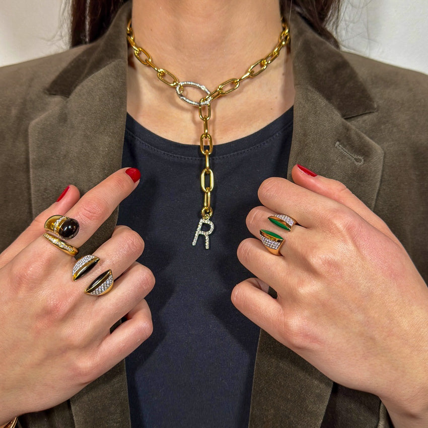 Oval-Shaped Link Chain with Openable Diamond Lock