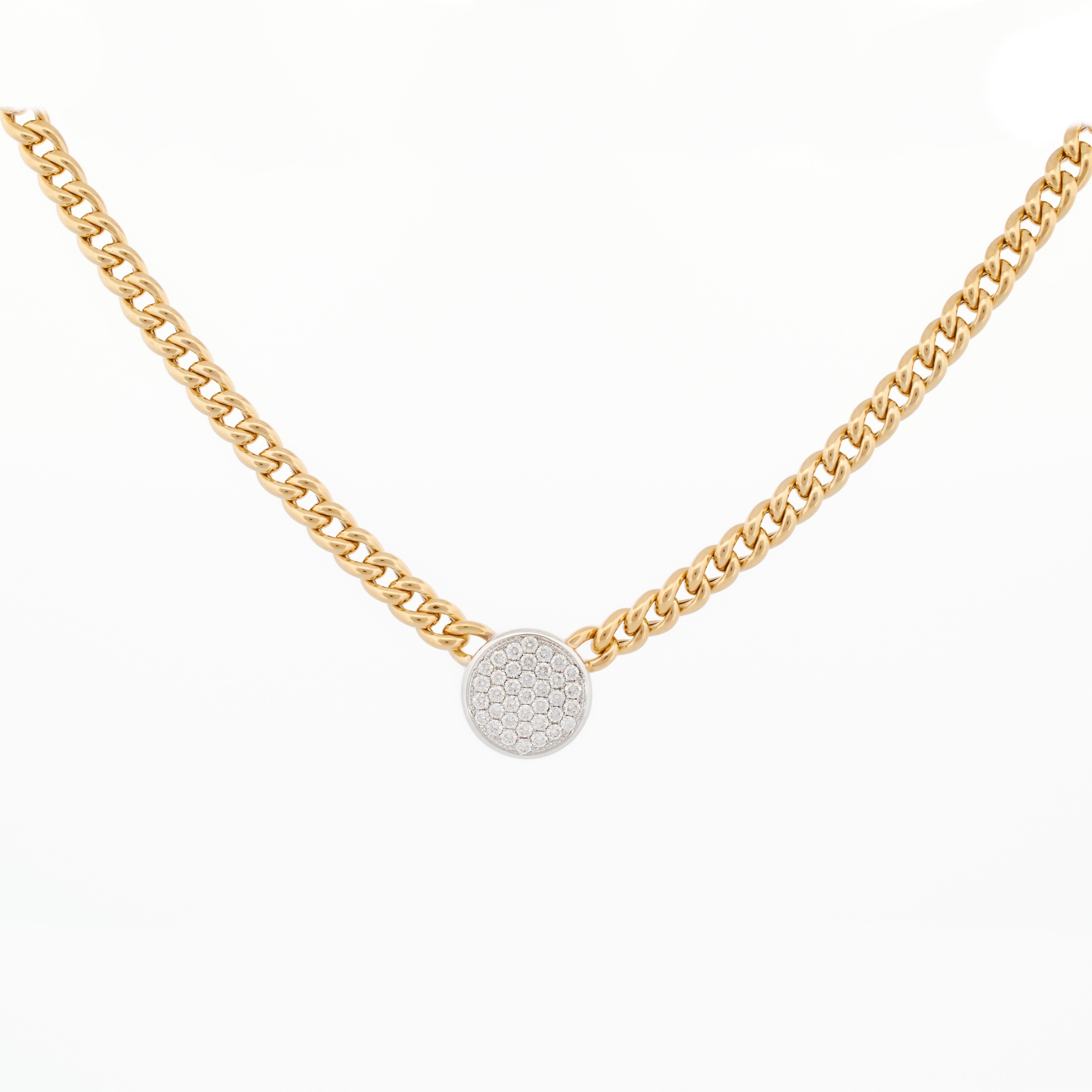 Iconique Chain Necklace with Pavé Diamond Centerpiece