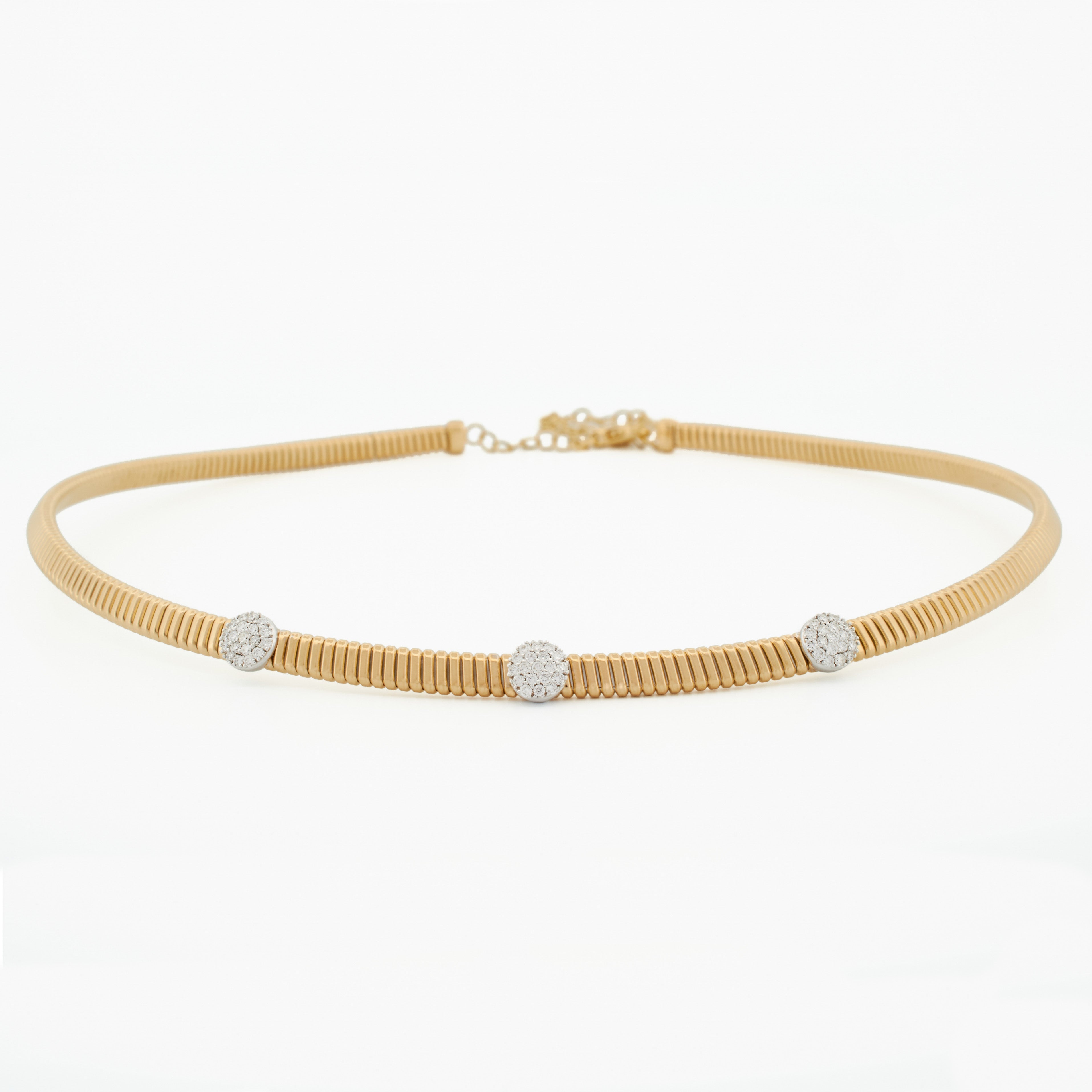 Sophisticated Tubogas Necklace with Diamonds
