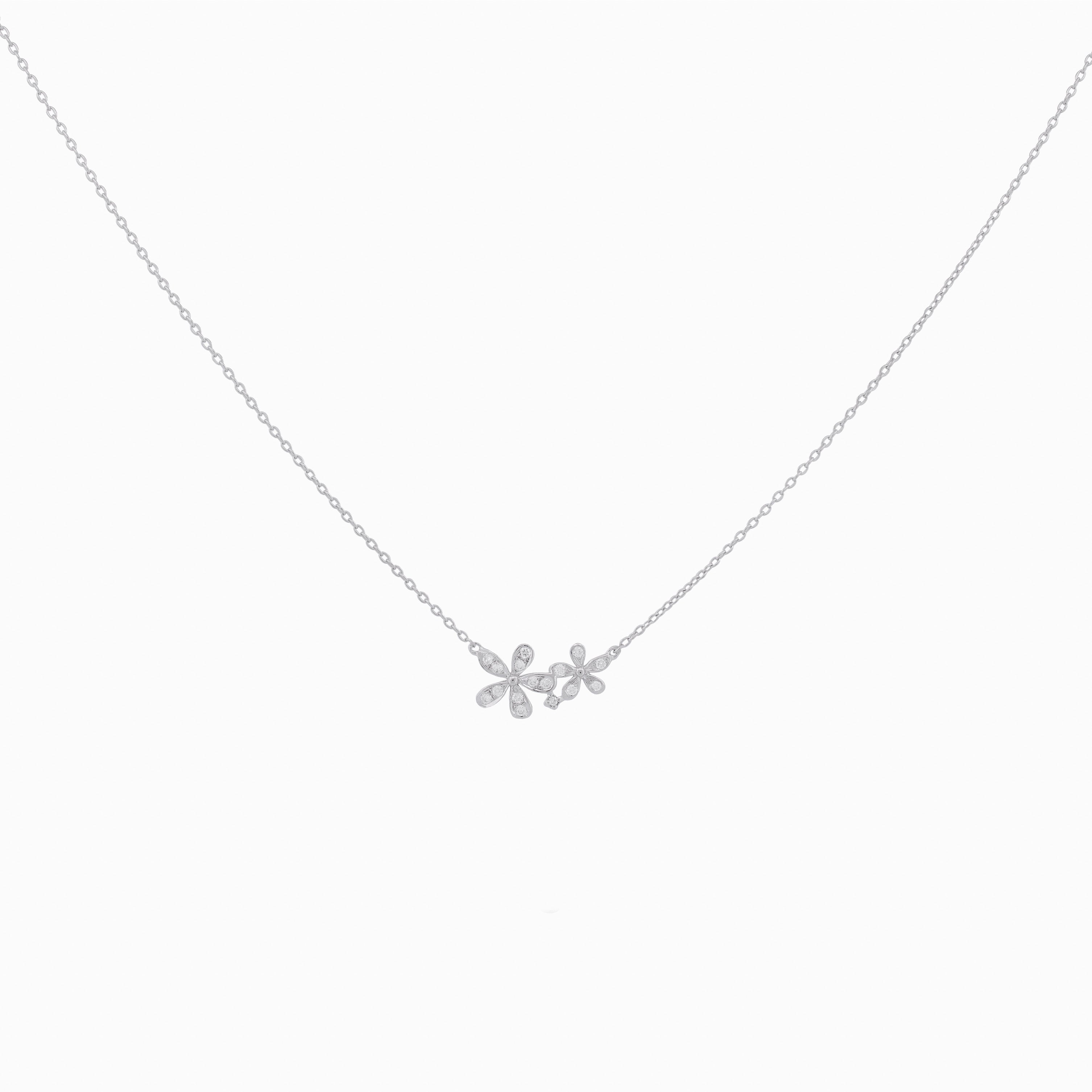 Delicate Twin Flower Necklace