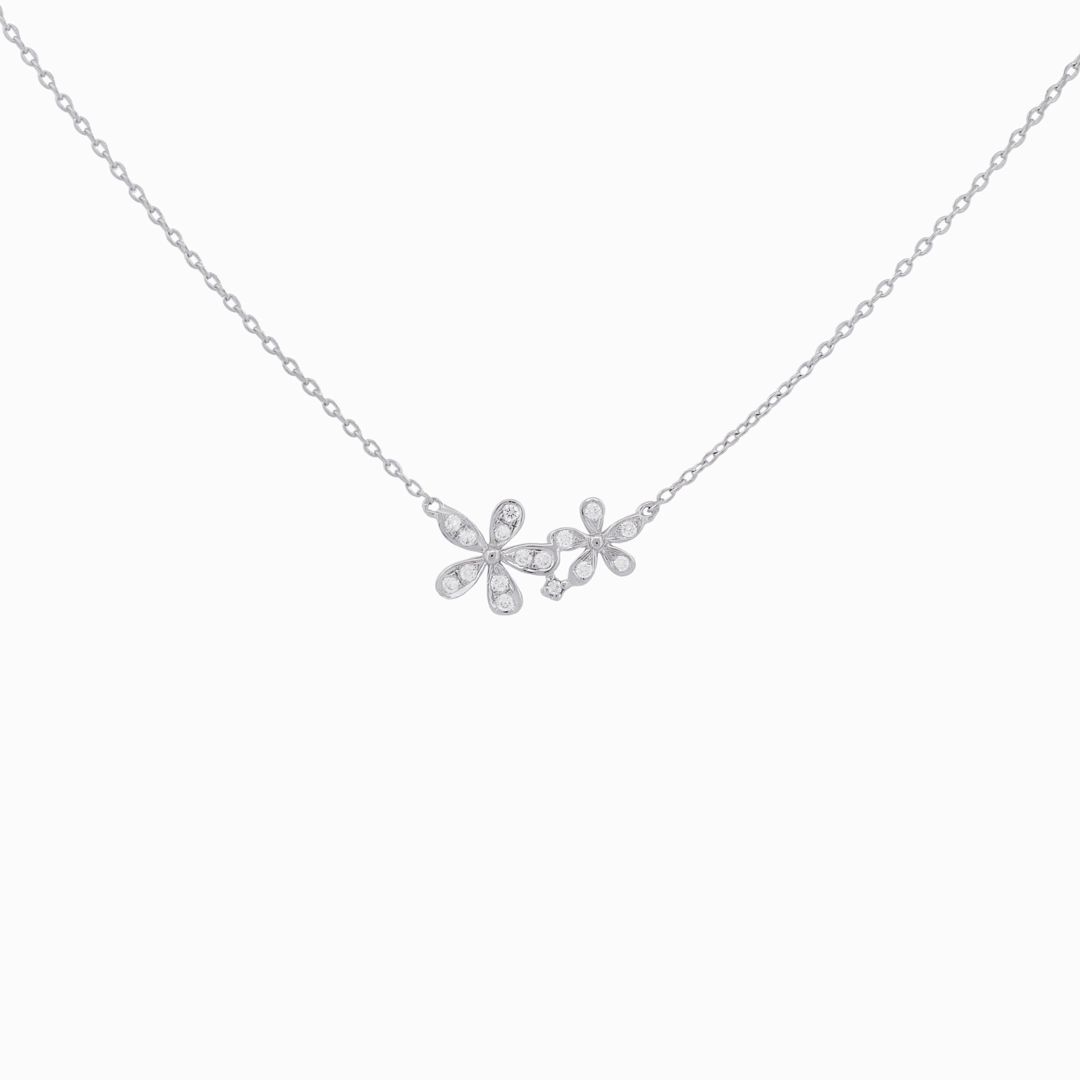 Delicate Twin Flower Necklace