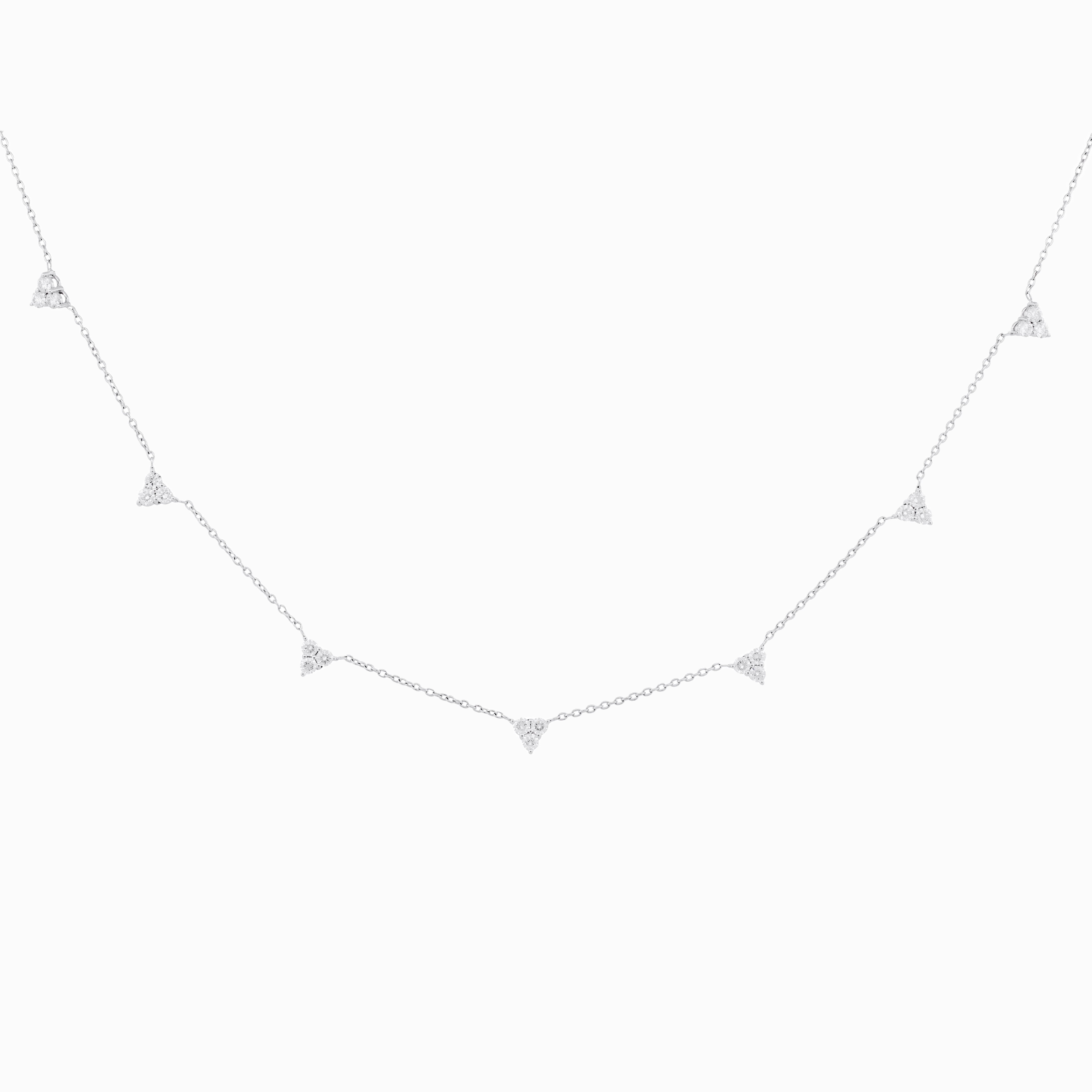 Diamond Cluster Drop Necklace