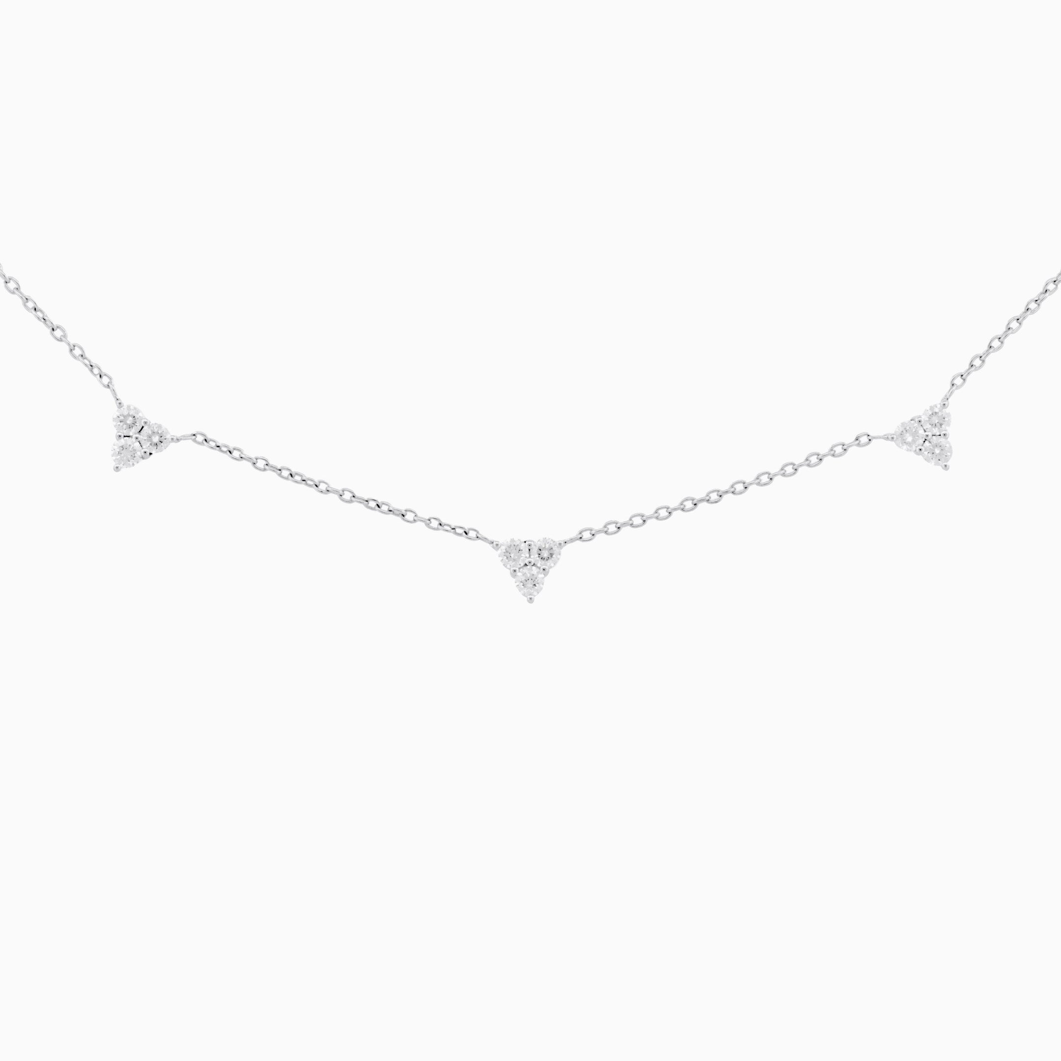 Diamond Cluster Drop Necklace