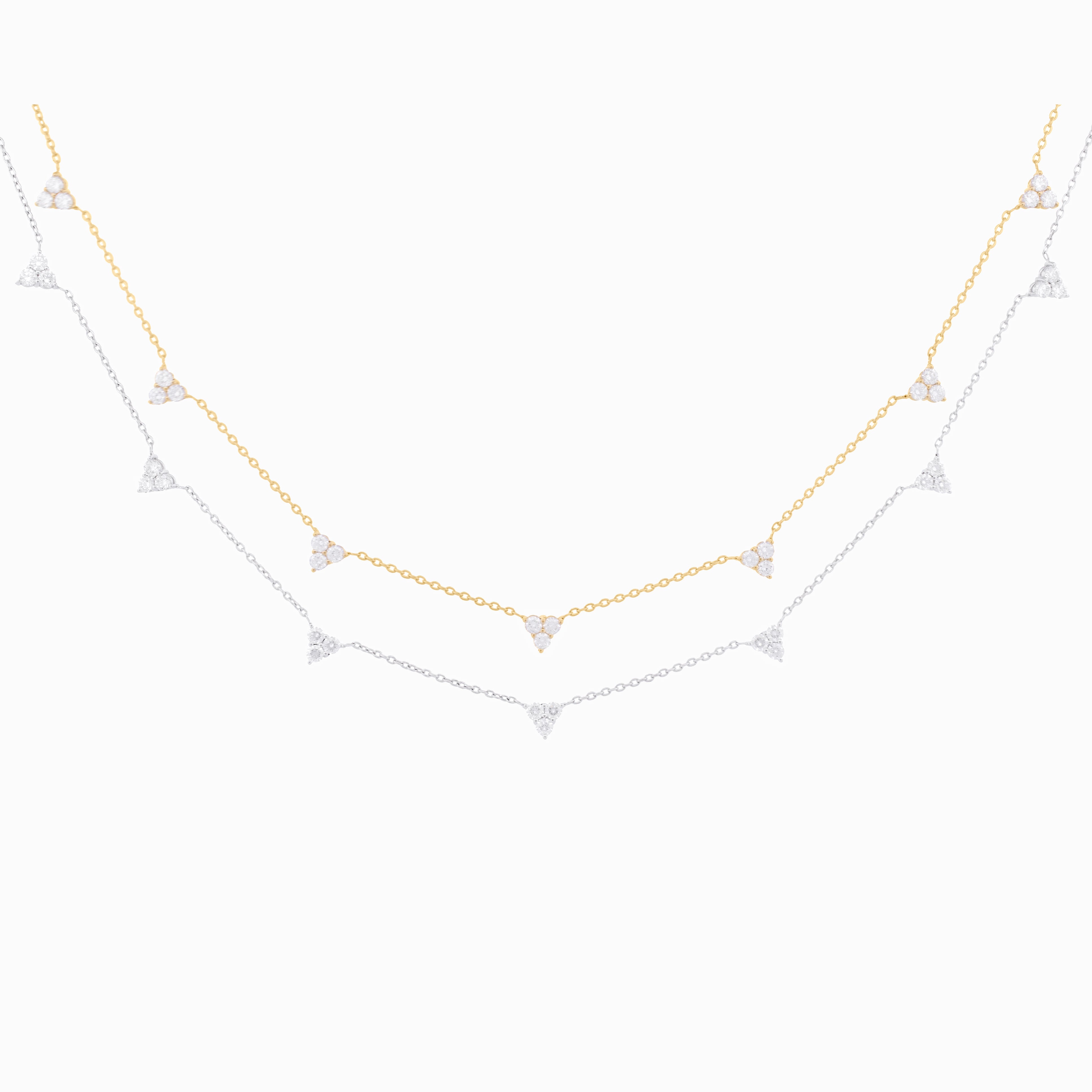 Diamond Cluster Drop Necklace