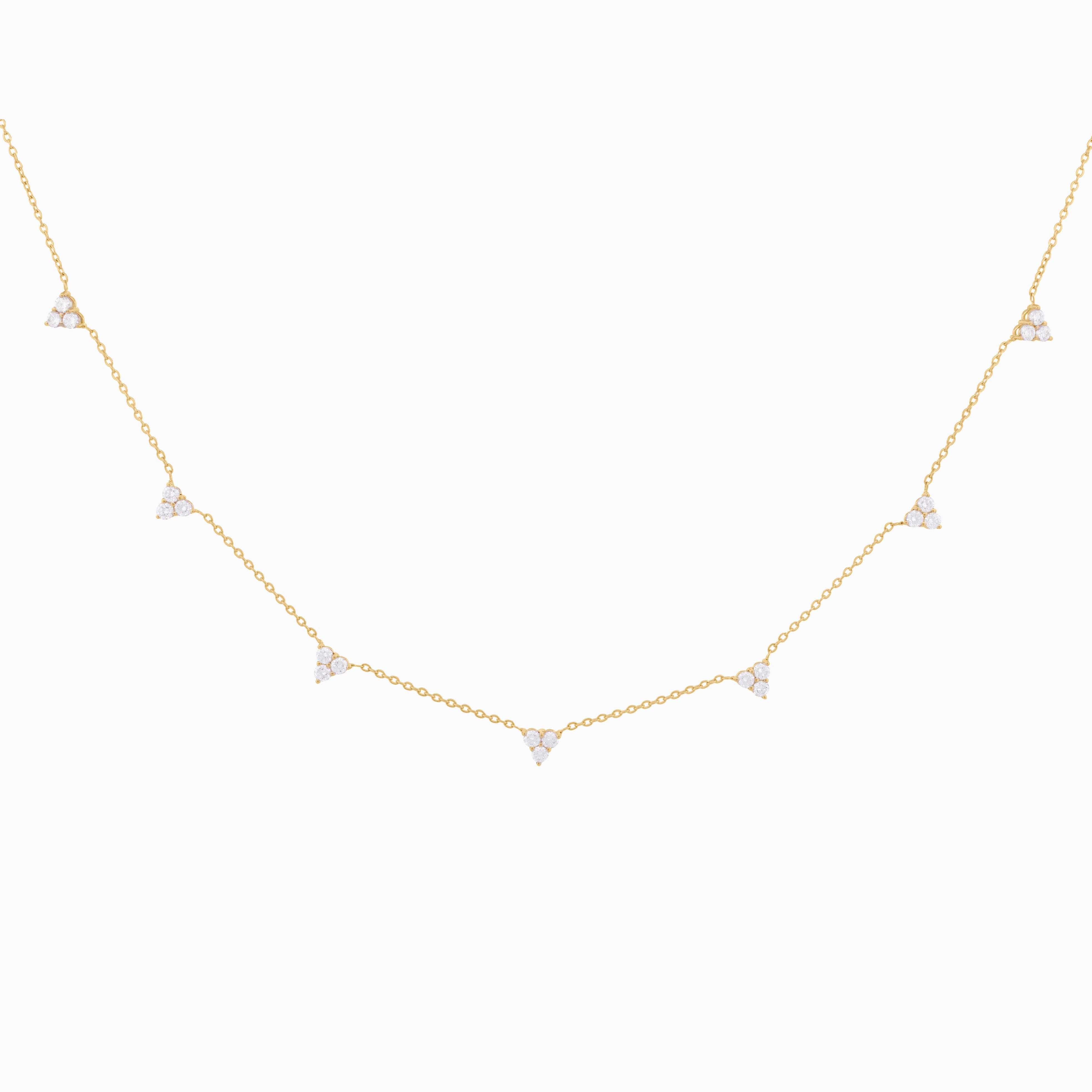 Diamond Cluster Drop Necklace
