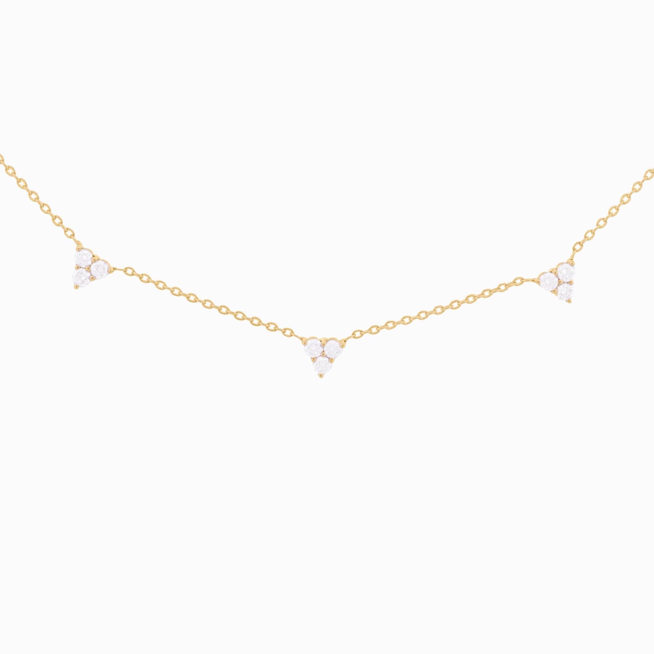 Diamond Cluster Drop Necklace