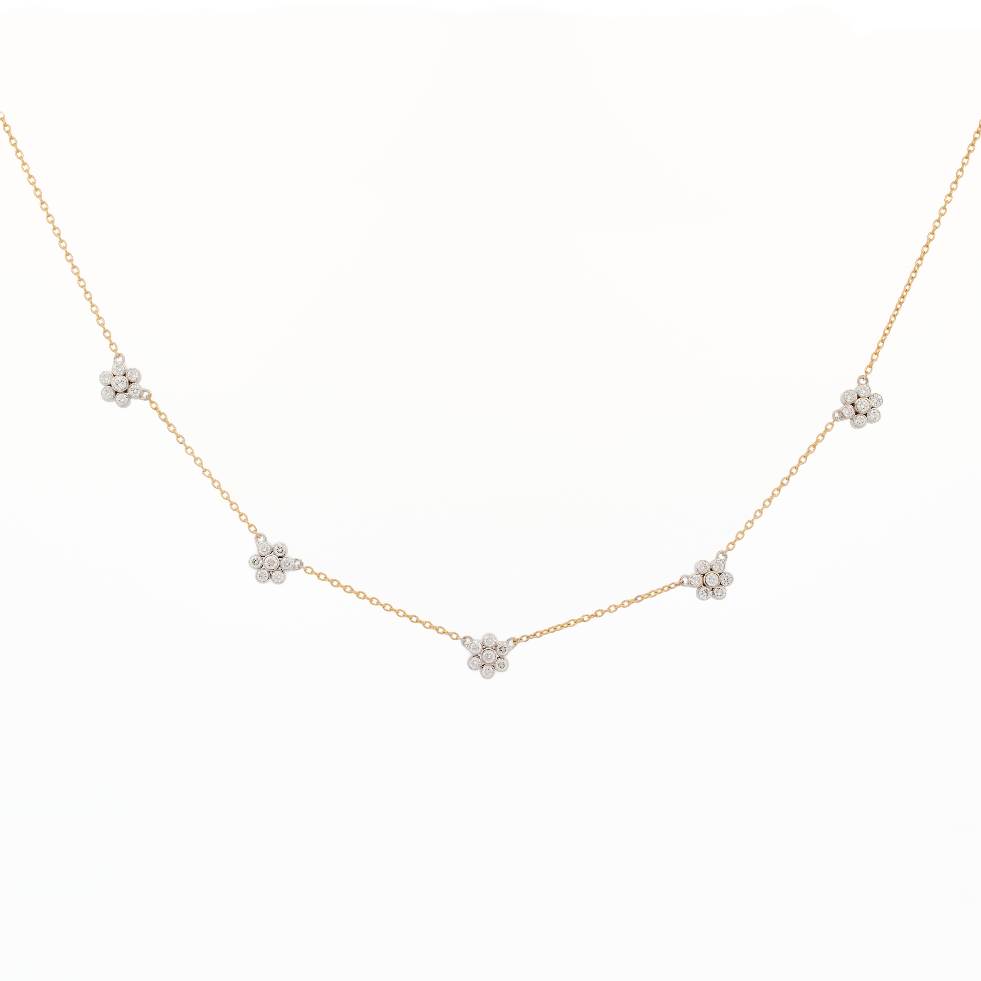 Flower Cluster Diamond Necklace
