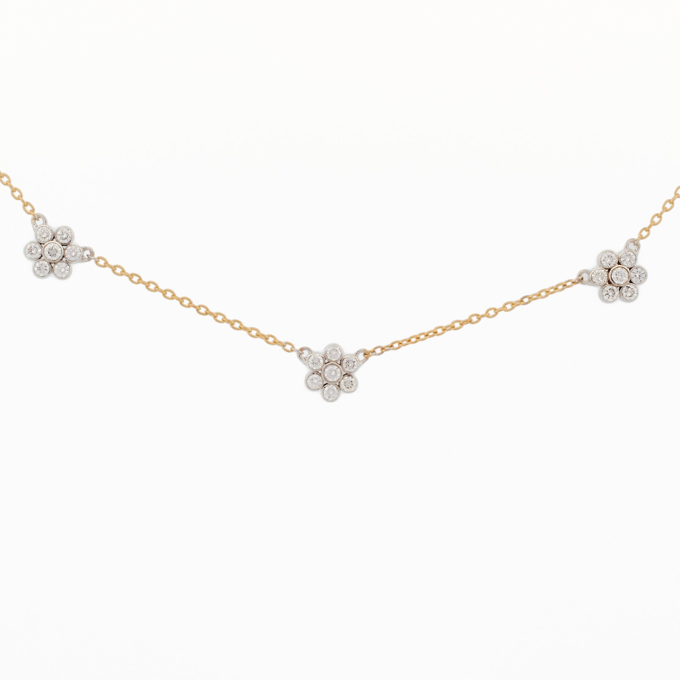 Flower Cluster Diamond Necklace
