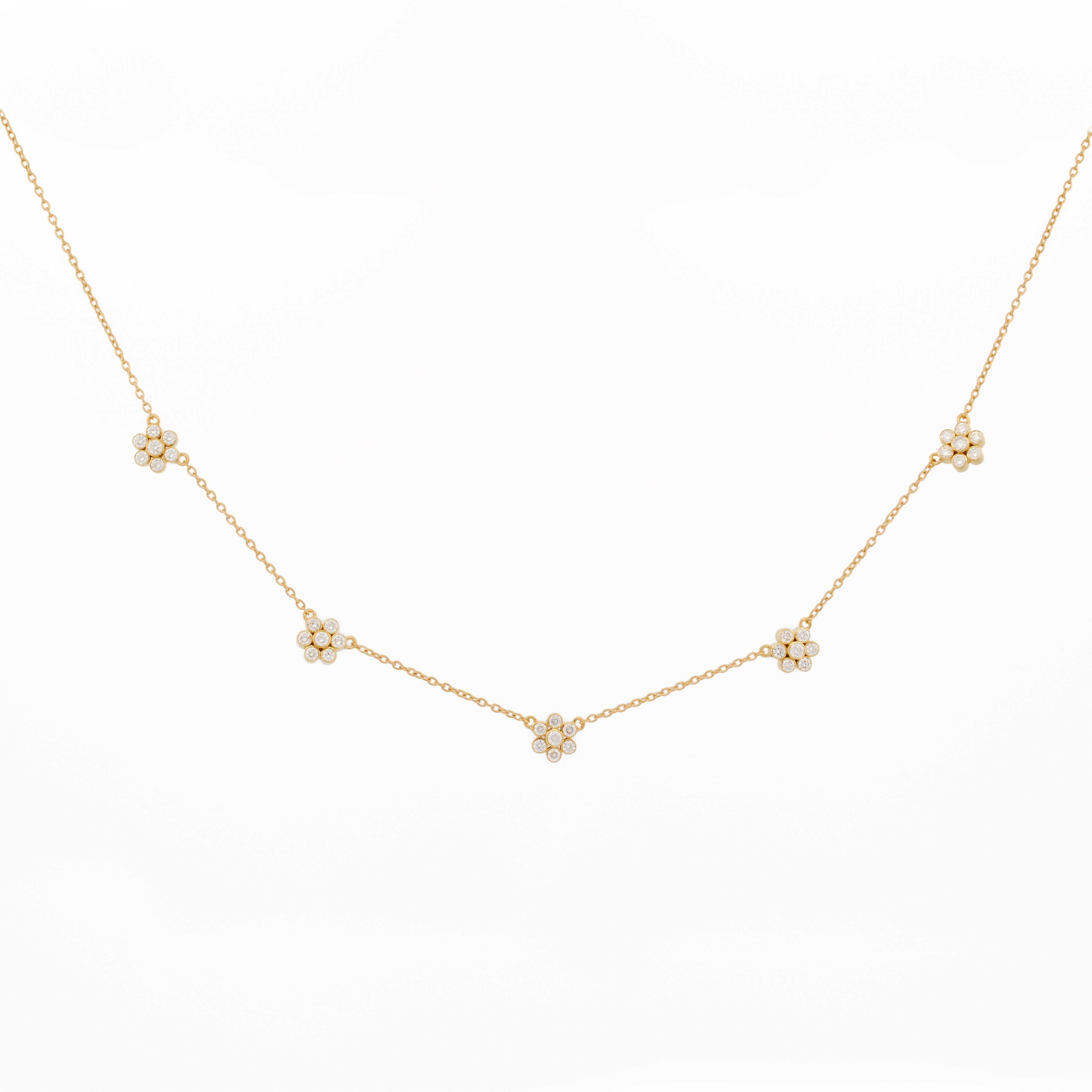 Flower Cluster Diamond Necklace