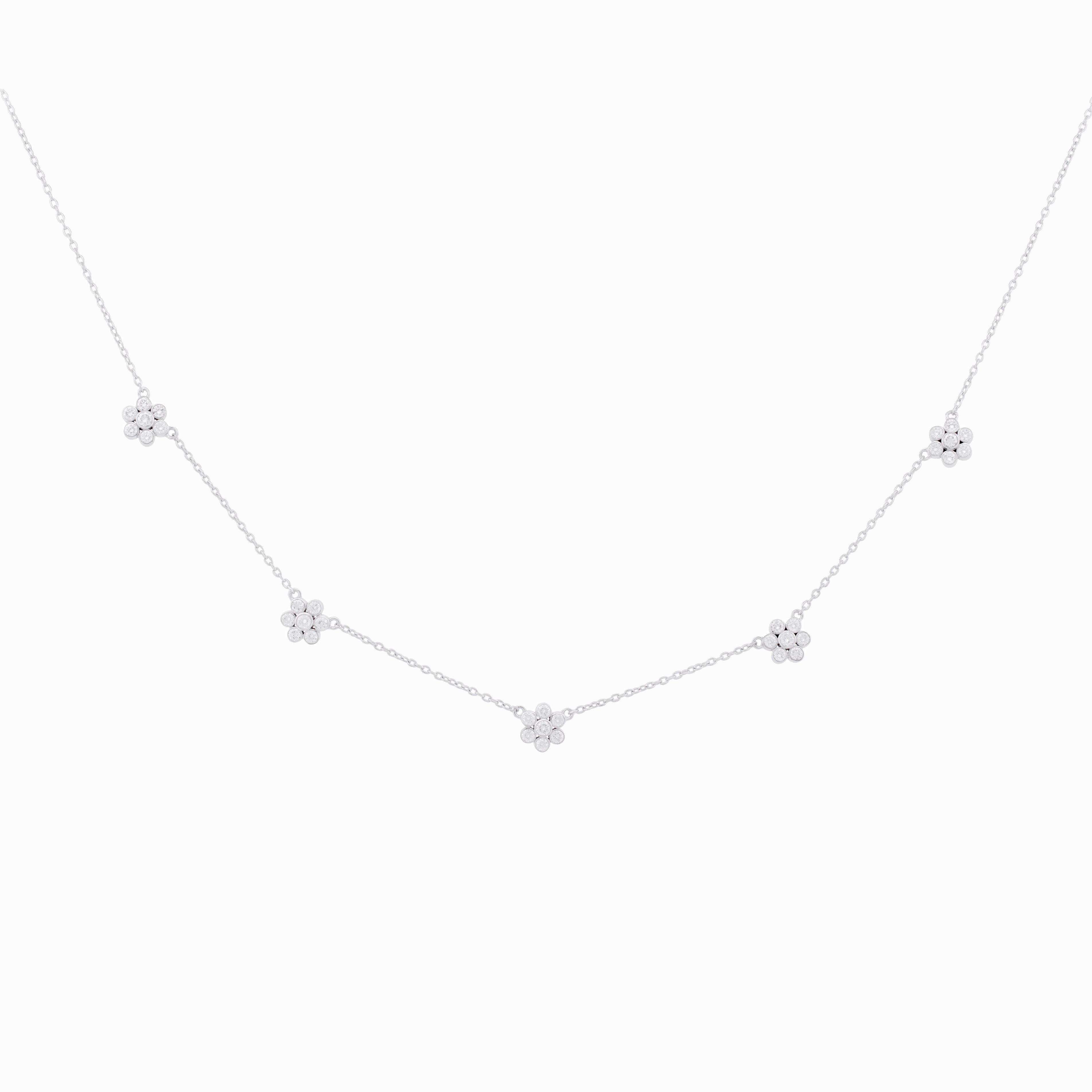 Flower Cluster Diamond Necklace