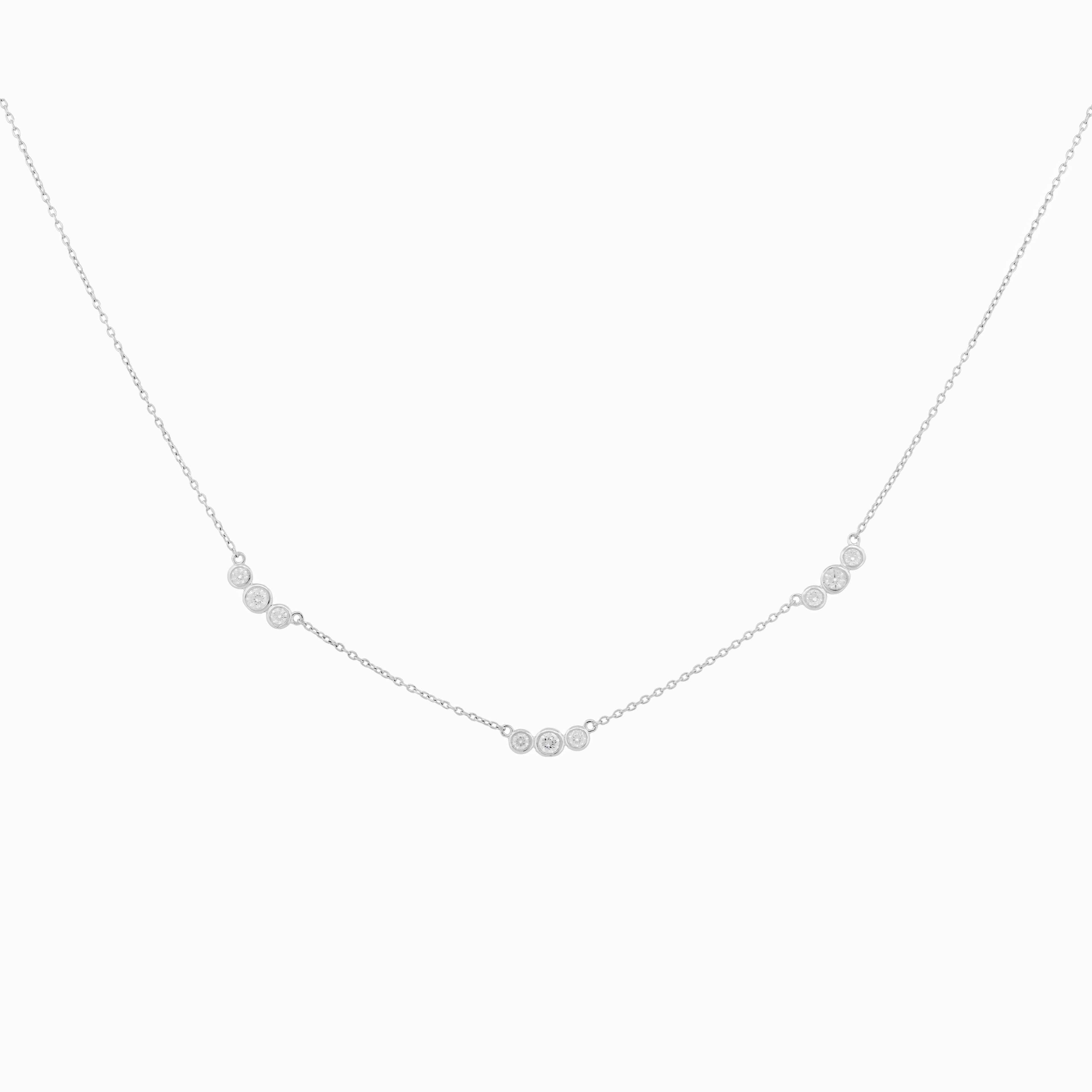 Three Diamond Cluster Necklace