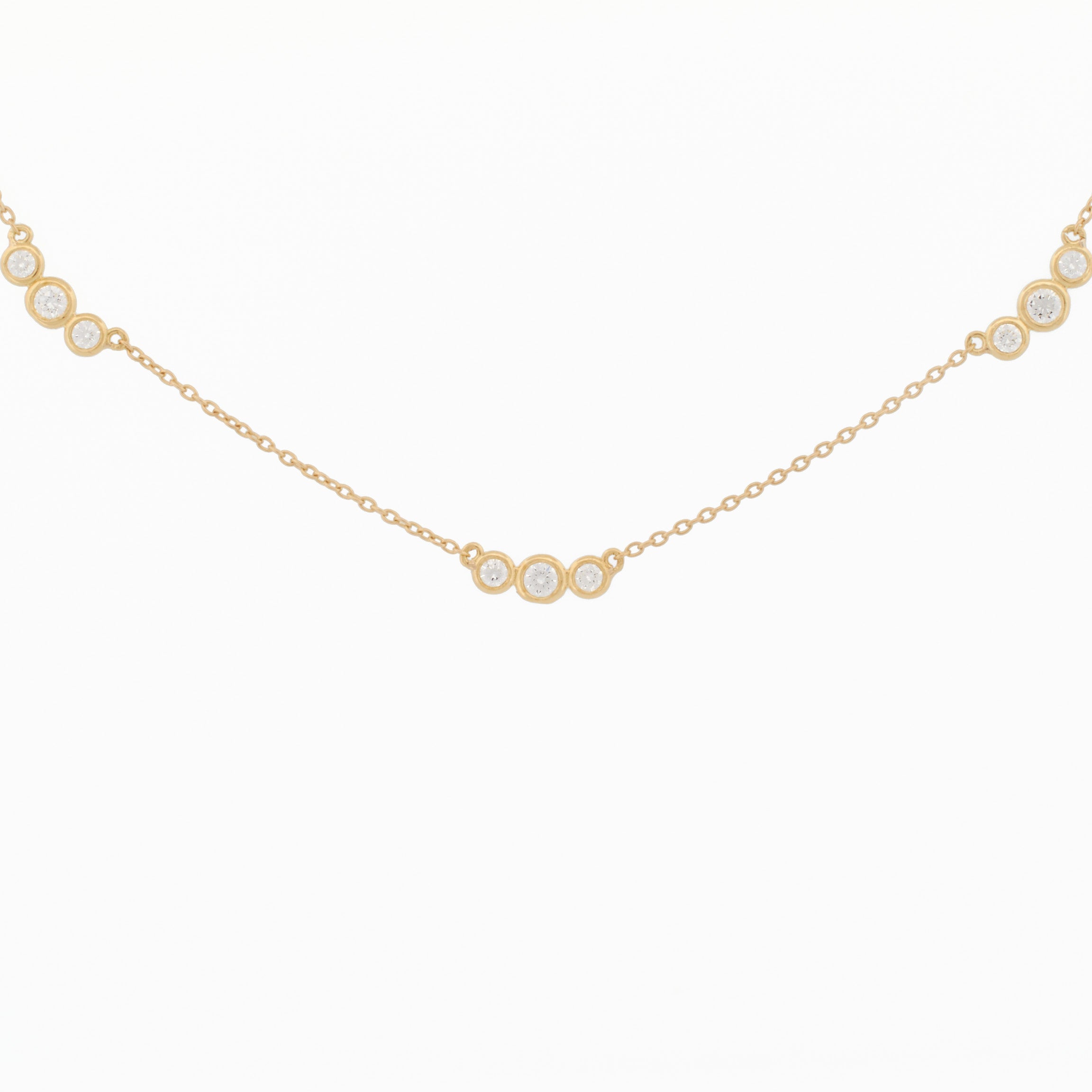Three Diamond Cluster Necklace