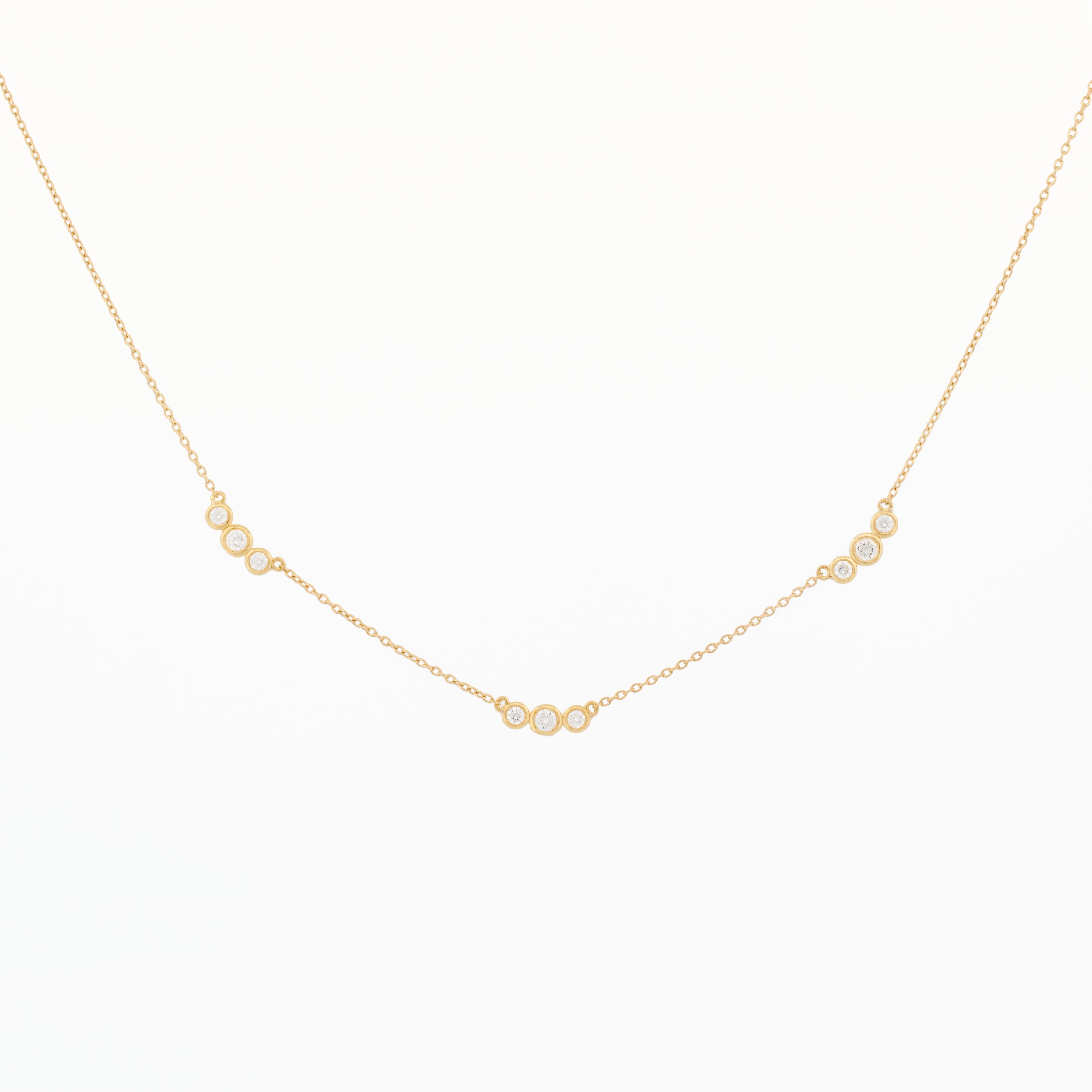Three Diamond Cluster Necklace