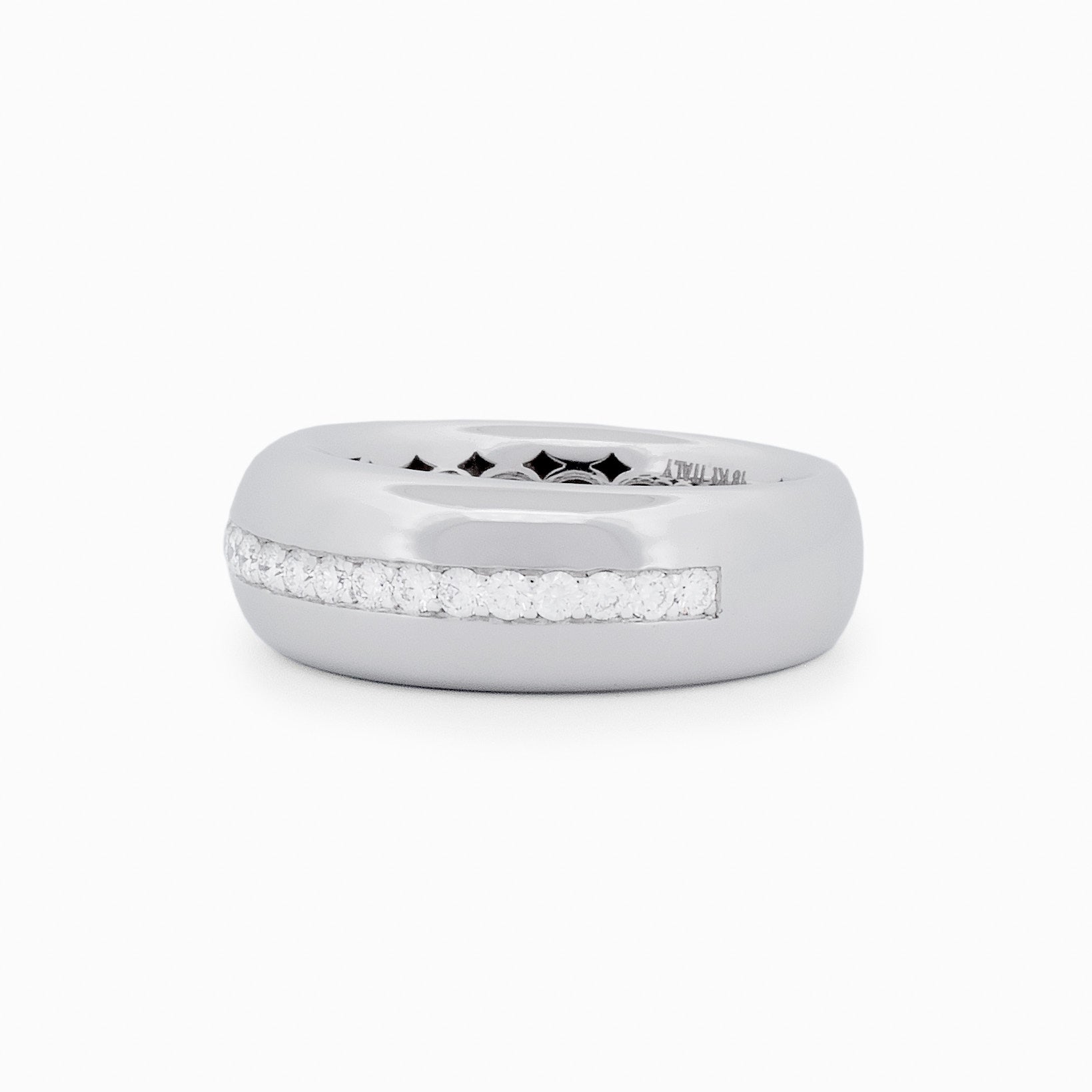 Domed Ring with Middle Diamond Row