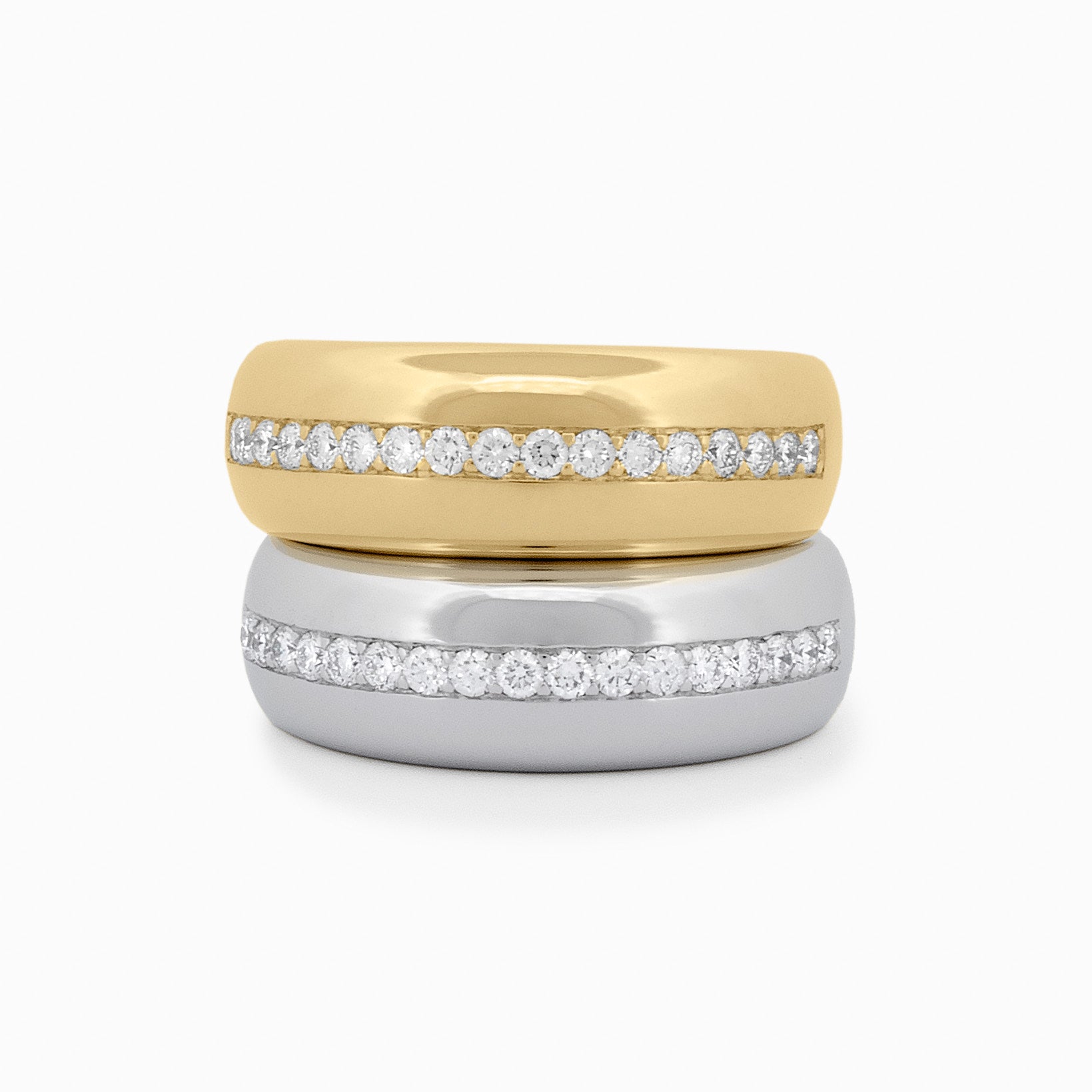 Domed Ring with Middle Diamond Row