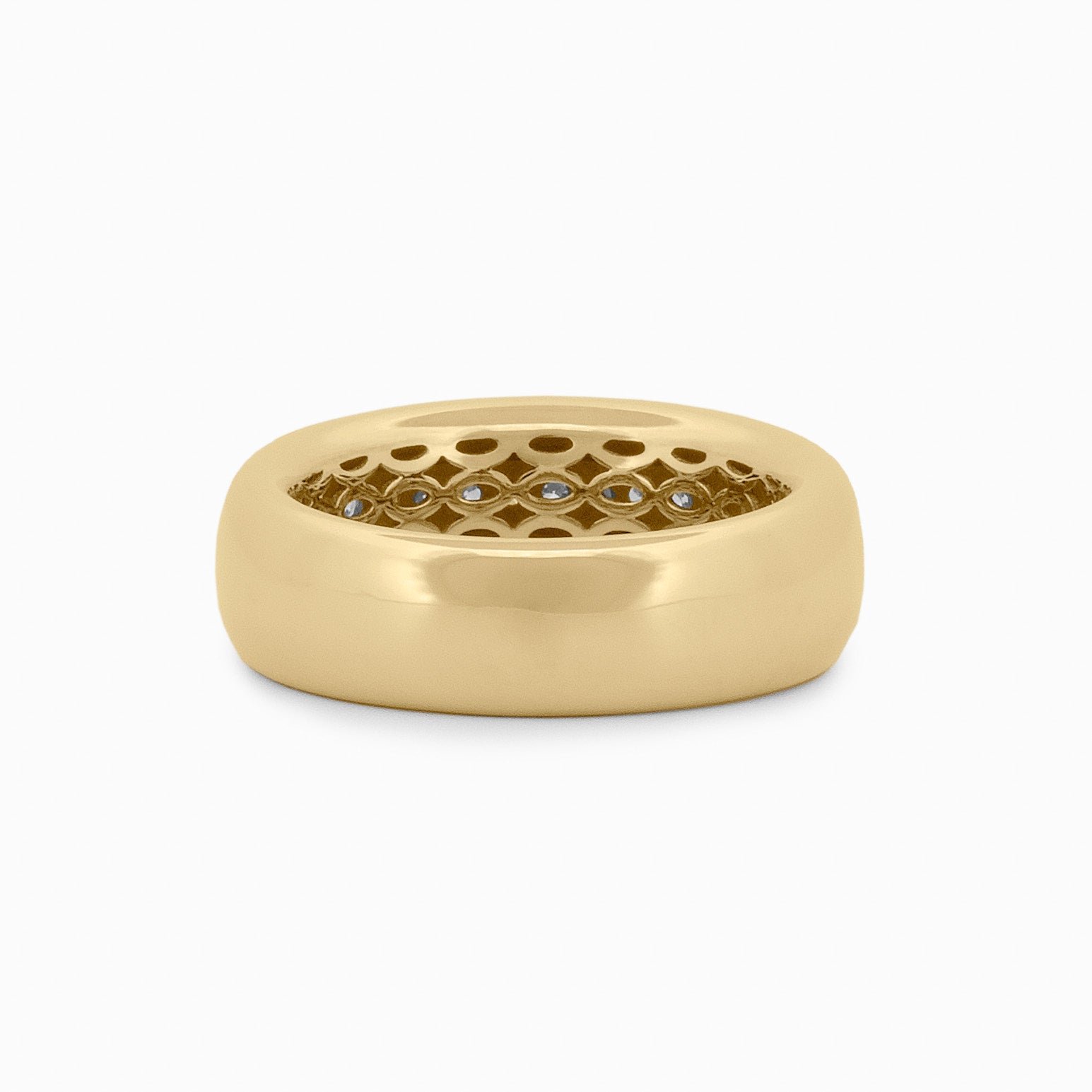 Domed Ring with Middle Diamond Row