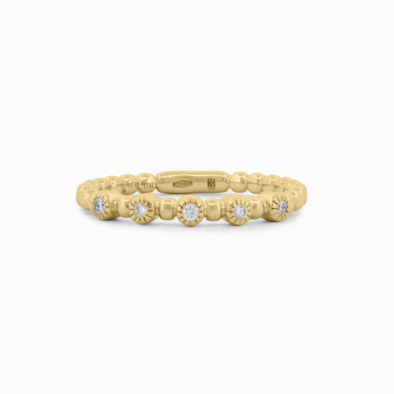 Delicate Gold Ring with Five Diamonds