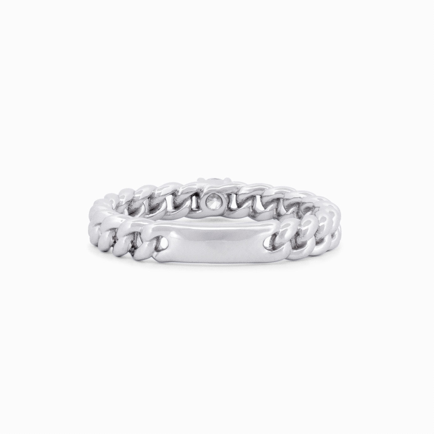 Thin Gold Braided ring with Diamond Stud Centerpiece
