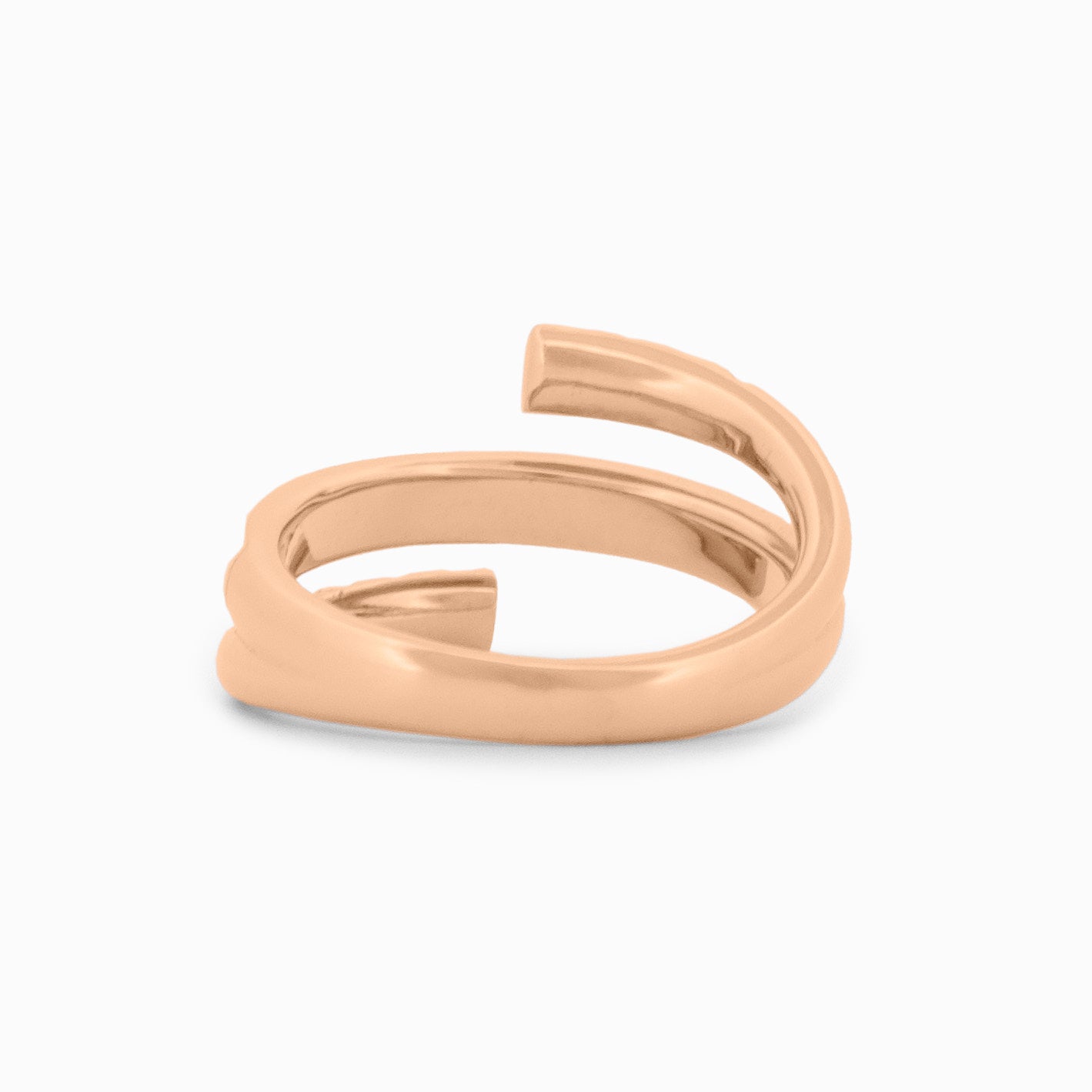 White Enamel Wrap-Around Ring with Diamonds
