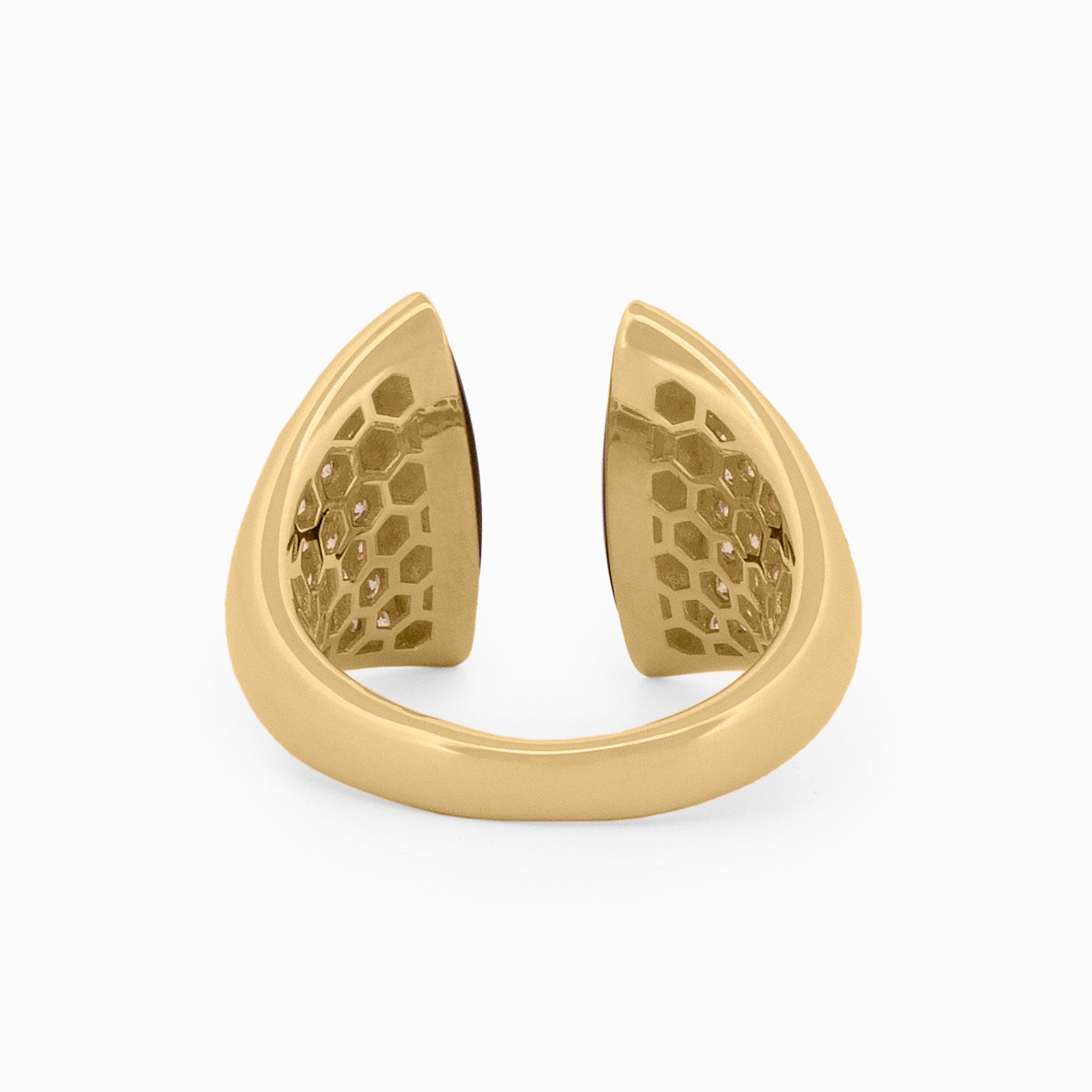 Open-Top Ring with Onyx and Diamonds