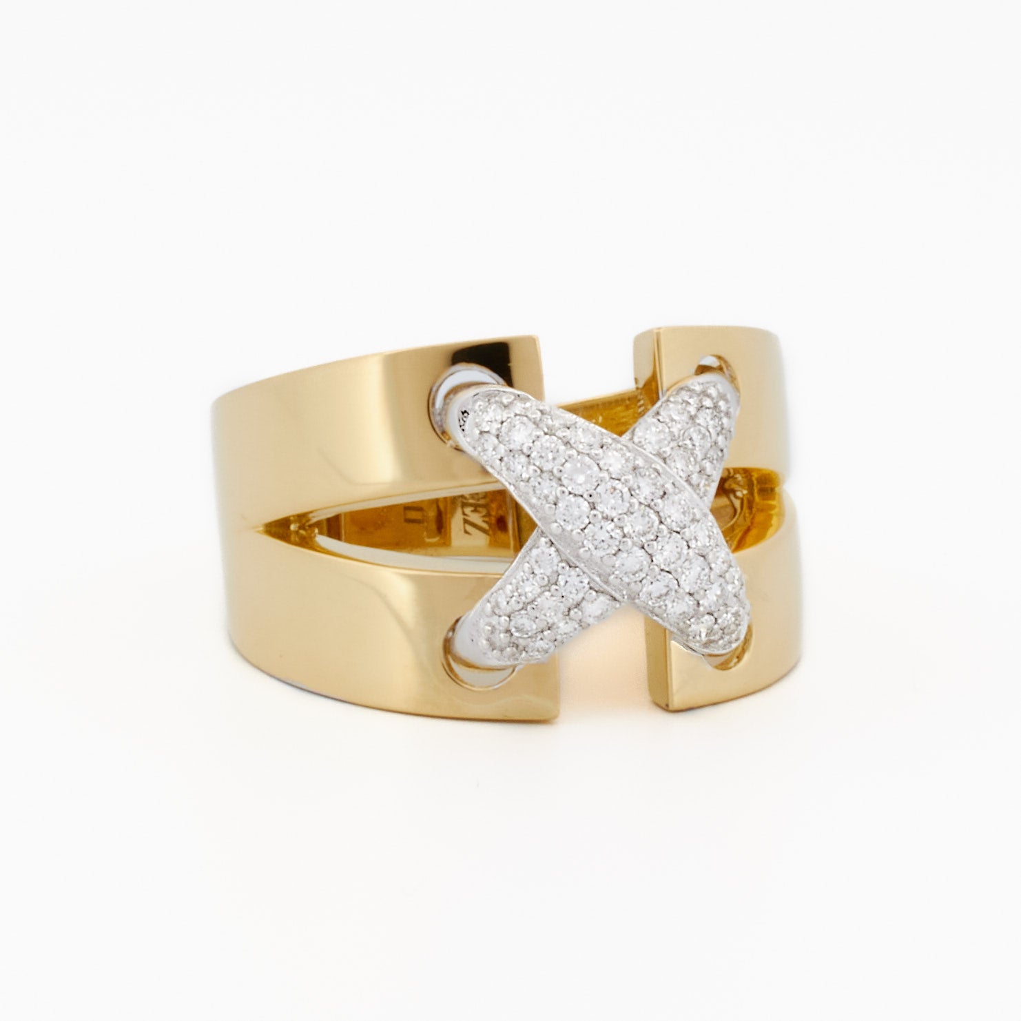 Criss-Cross Diamond Statement Ring