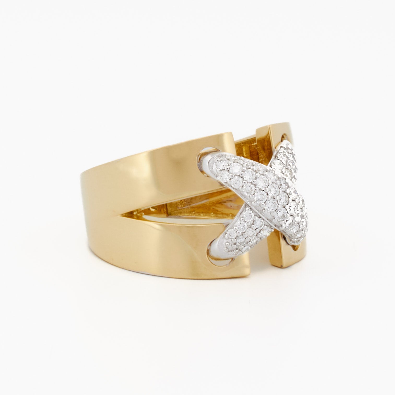 Criss-Cross Diamond Statement Ring