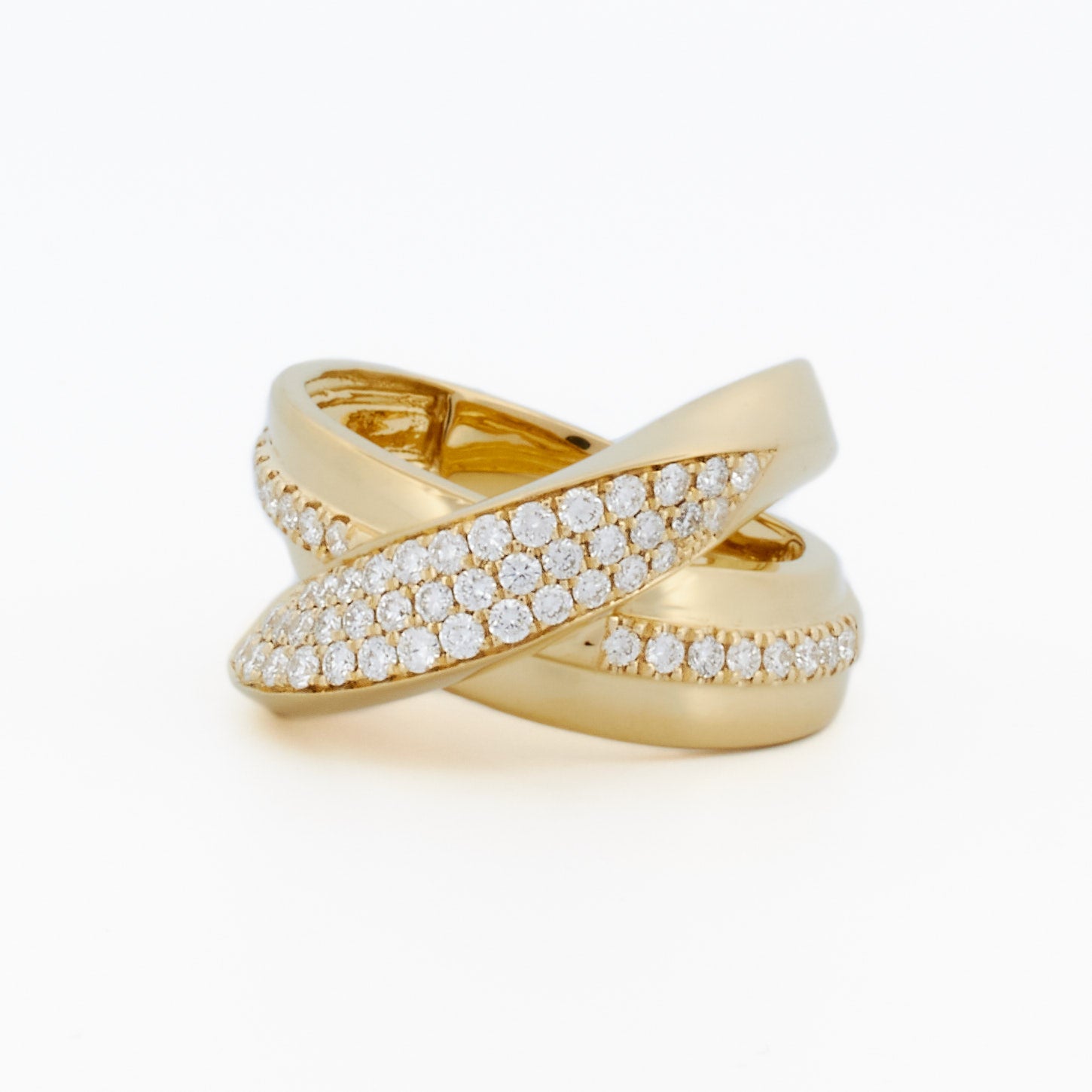 Bold Diamond Crossover Ring