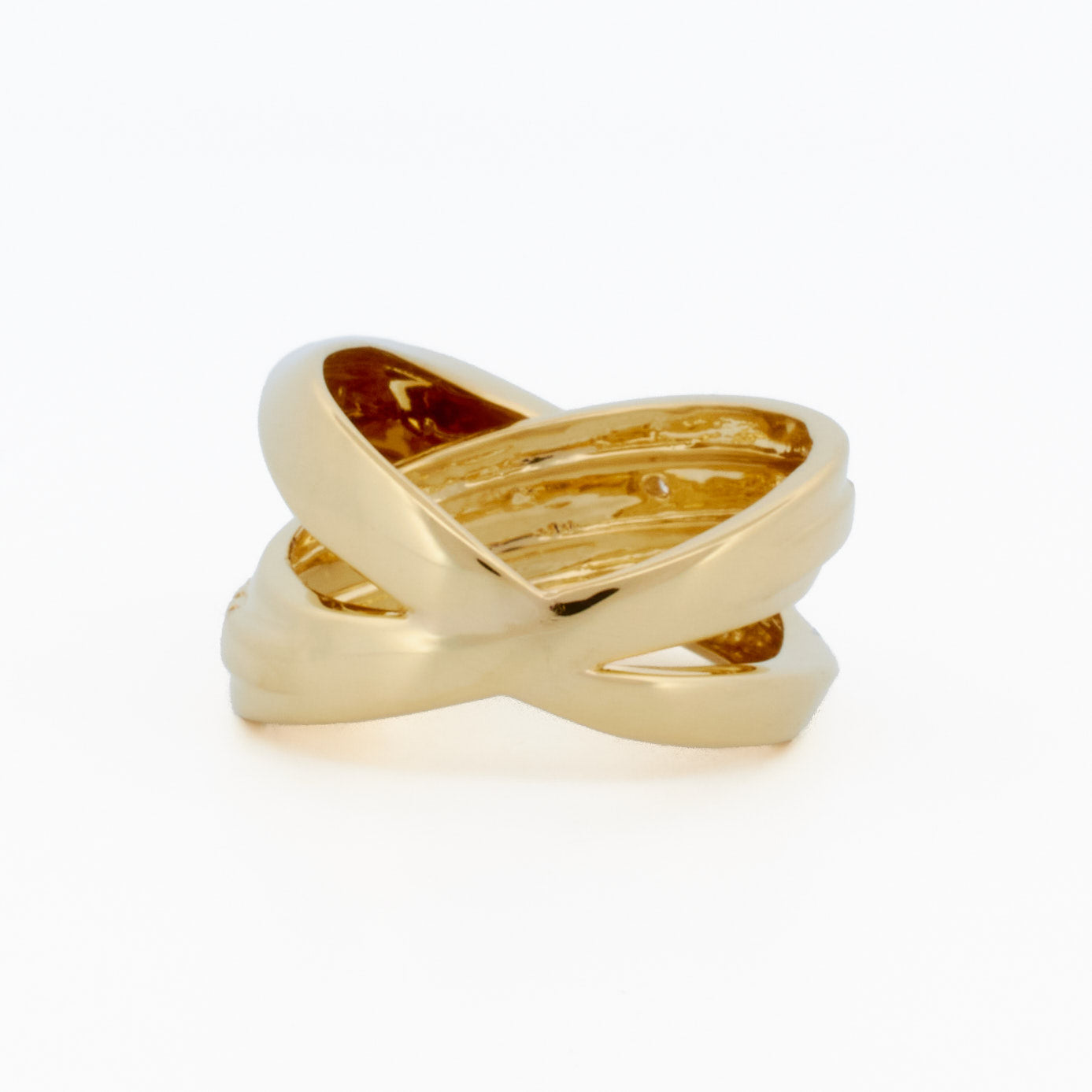 Bold Diamond Crossover Ring