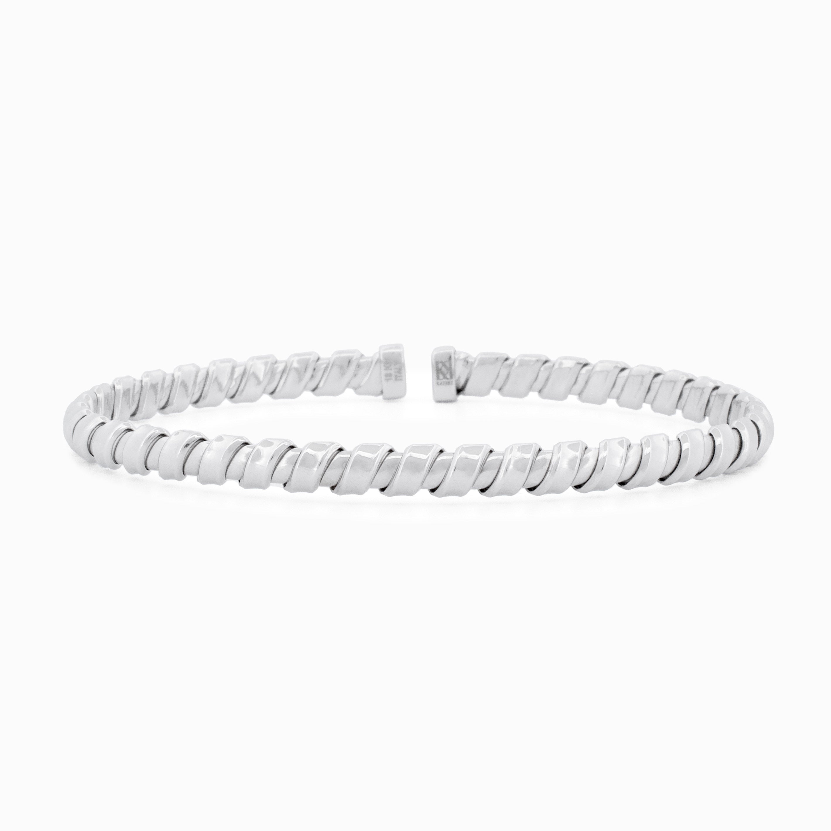Flexible Gold Ribbed Bangle