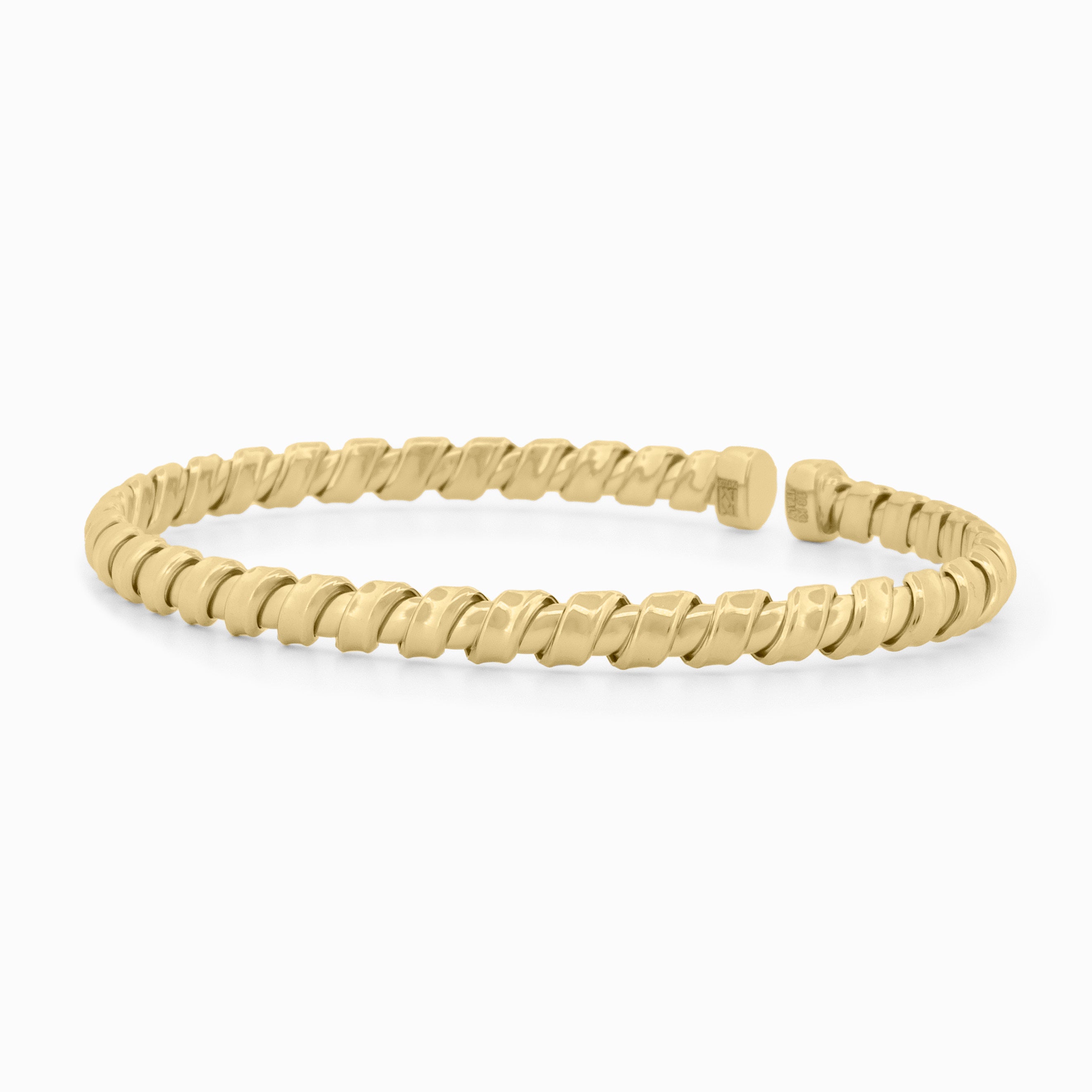 Flexible Gold Ribbed Bangle
