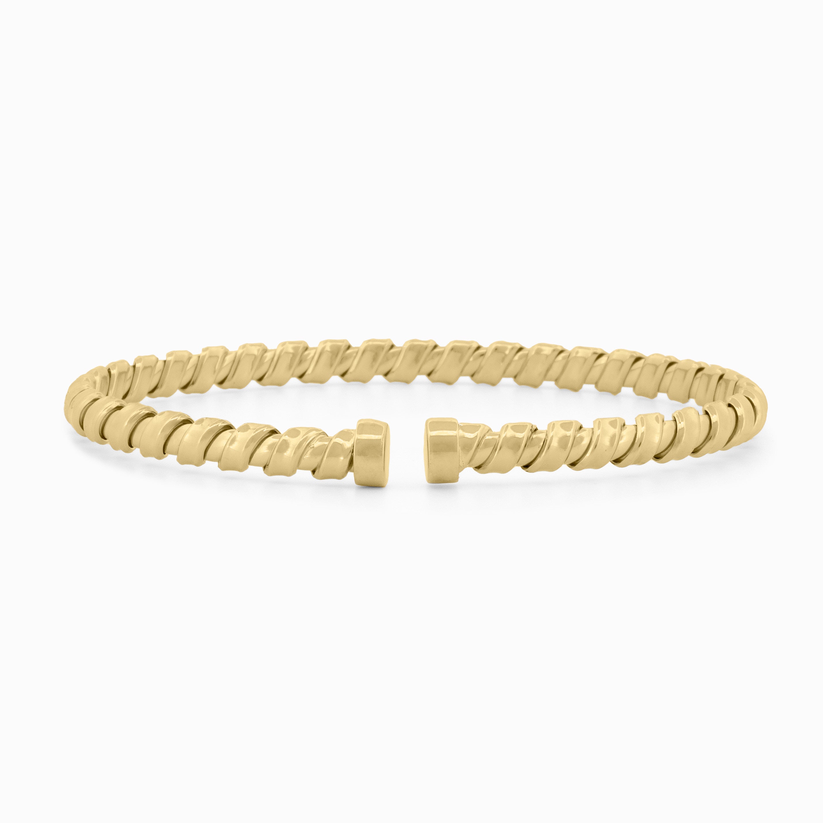 Flexible Gold Ribbed Bangle