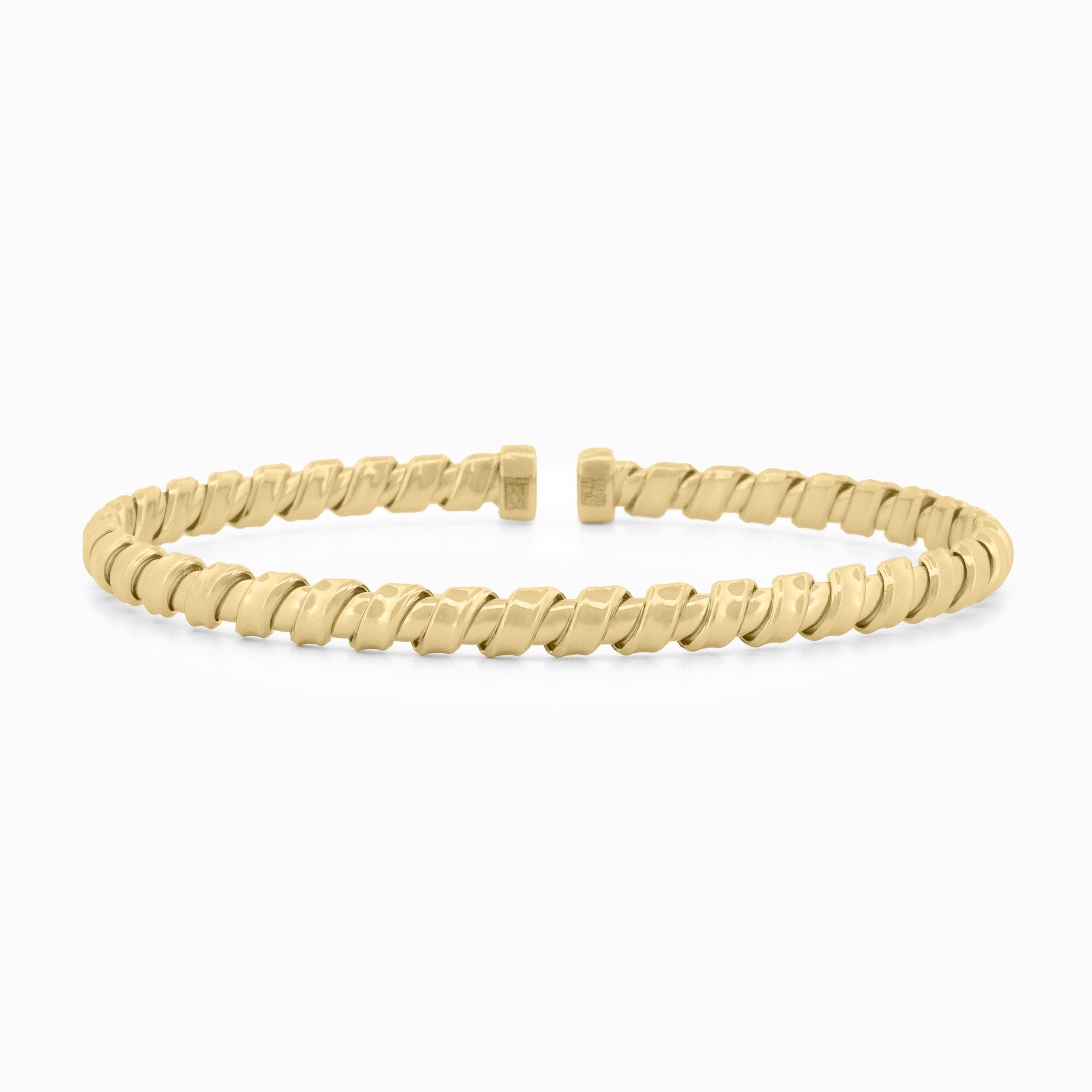 Flexible Gold Ribbed Bangle