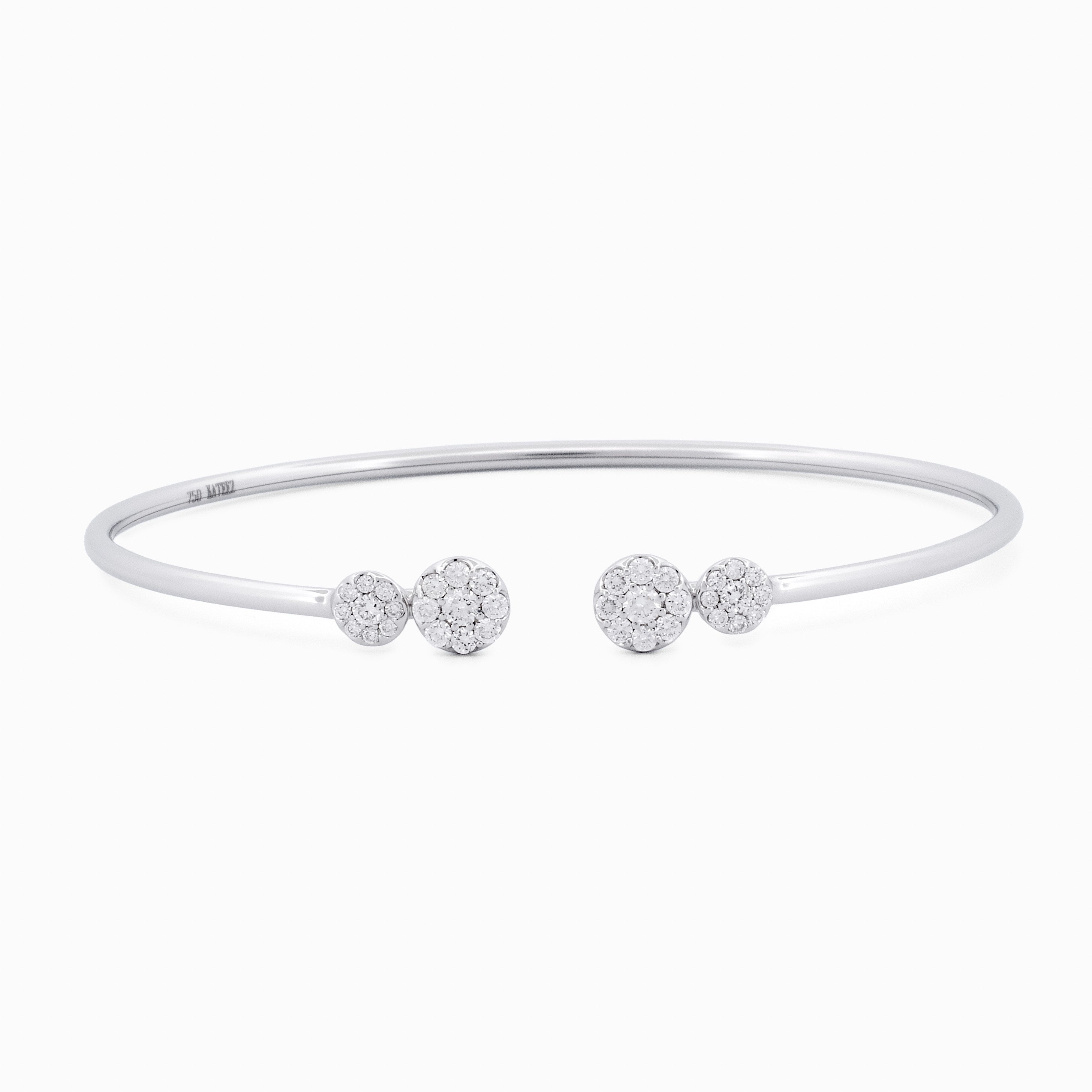 Open Cuff Bracelet with Round Pavé Diamonds