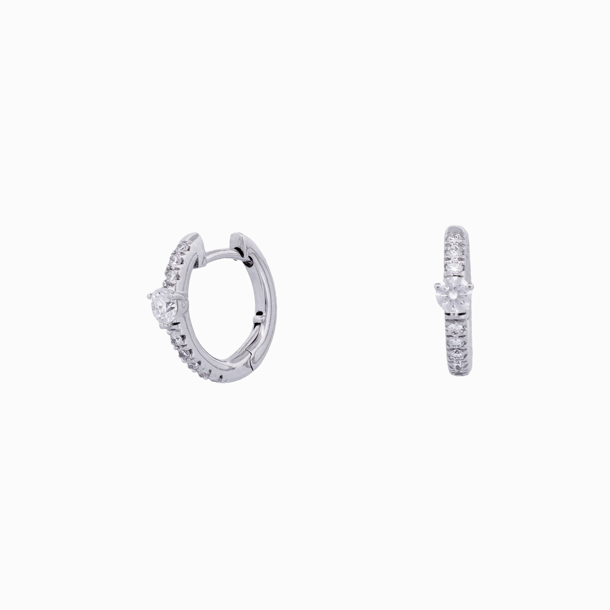 Huggies with Diamond Studs
