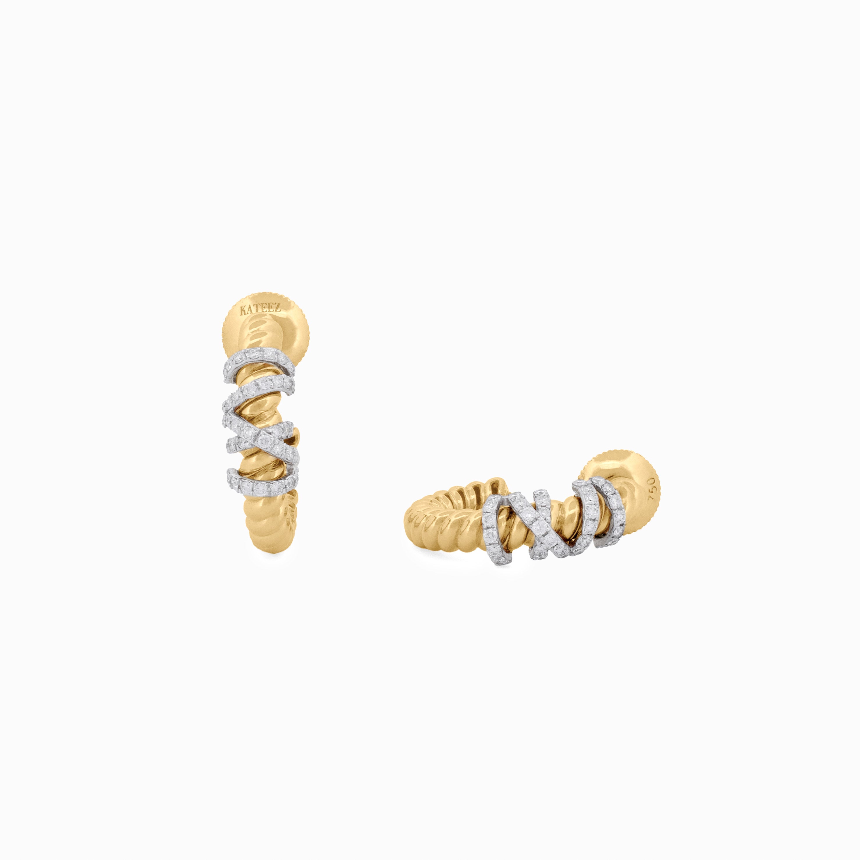 Coil Earrings with Diamond Spiral Accents