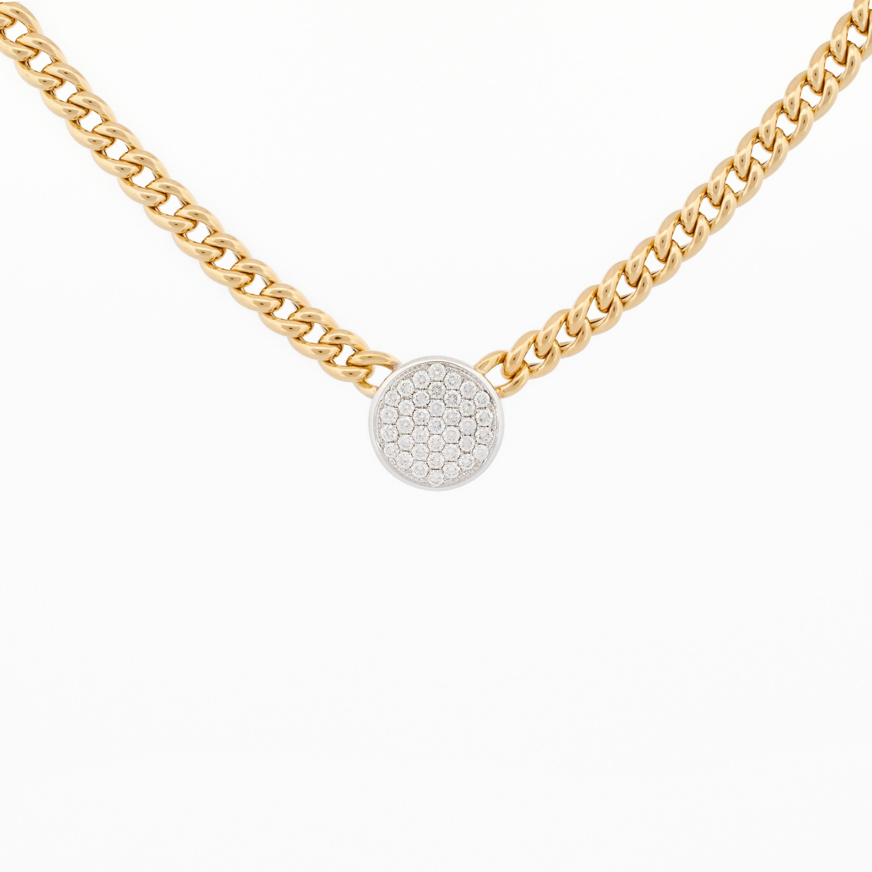 Iconique Chain Necklace with Pavé  Diamond Centerpiece