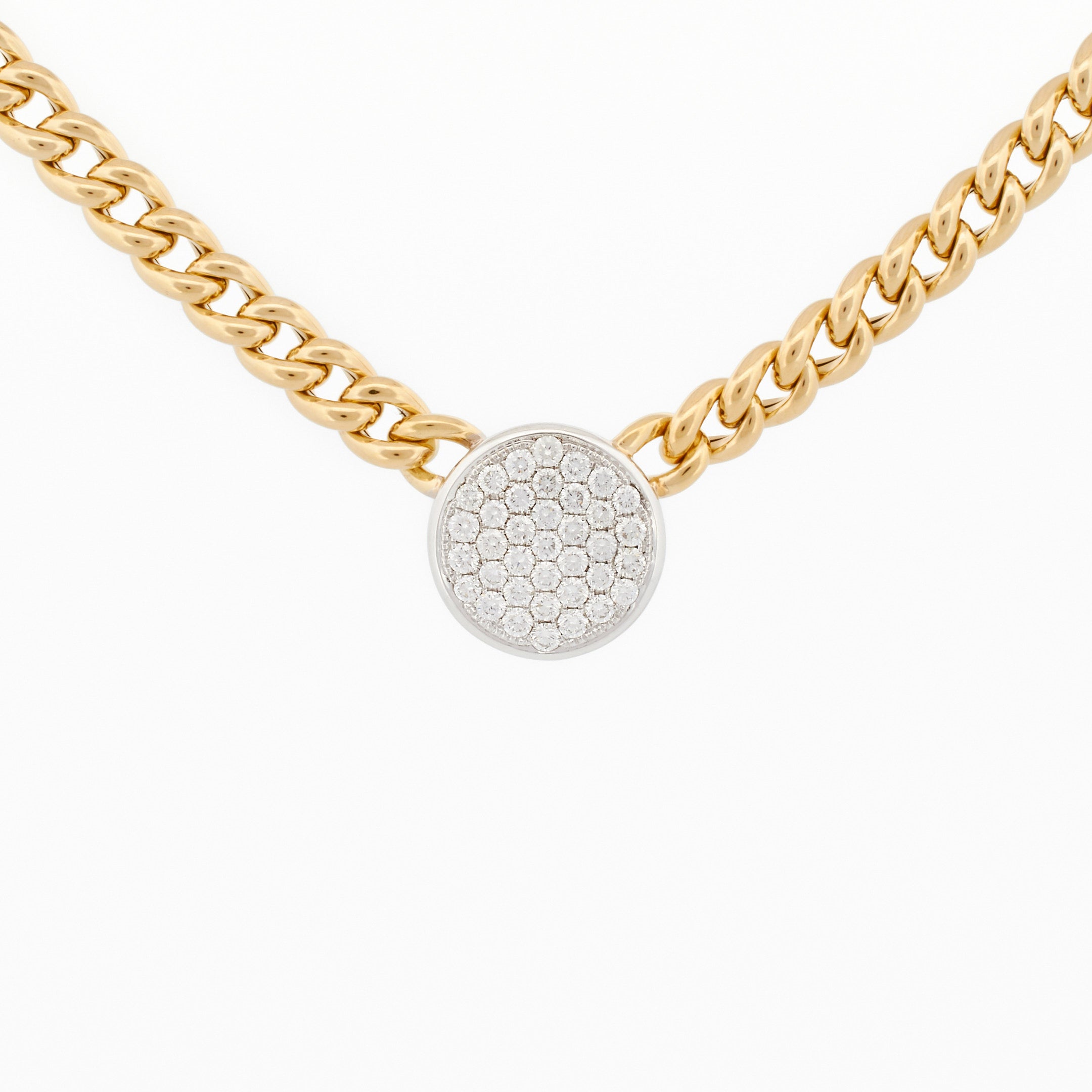 Iconique Chain Necklace with Pavé  Diamond Centerpiece