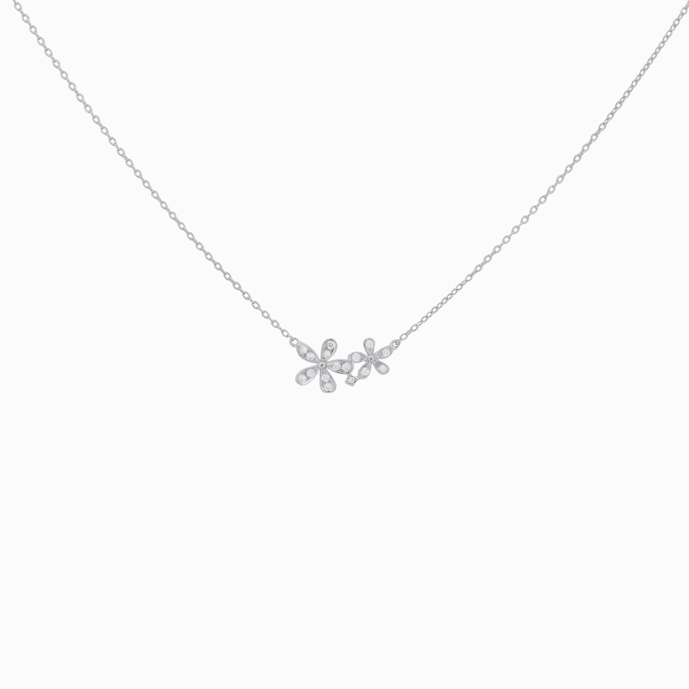 Delicate Twin Flower Necklace