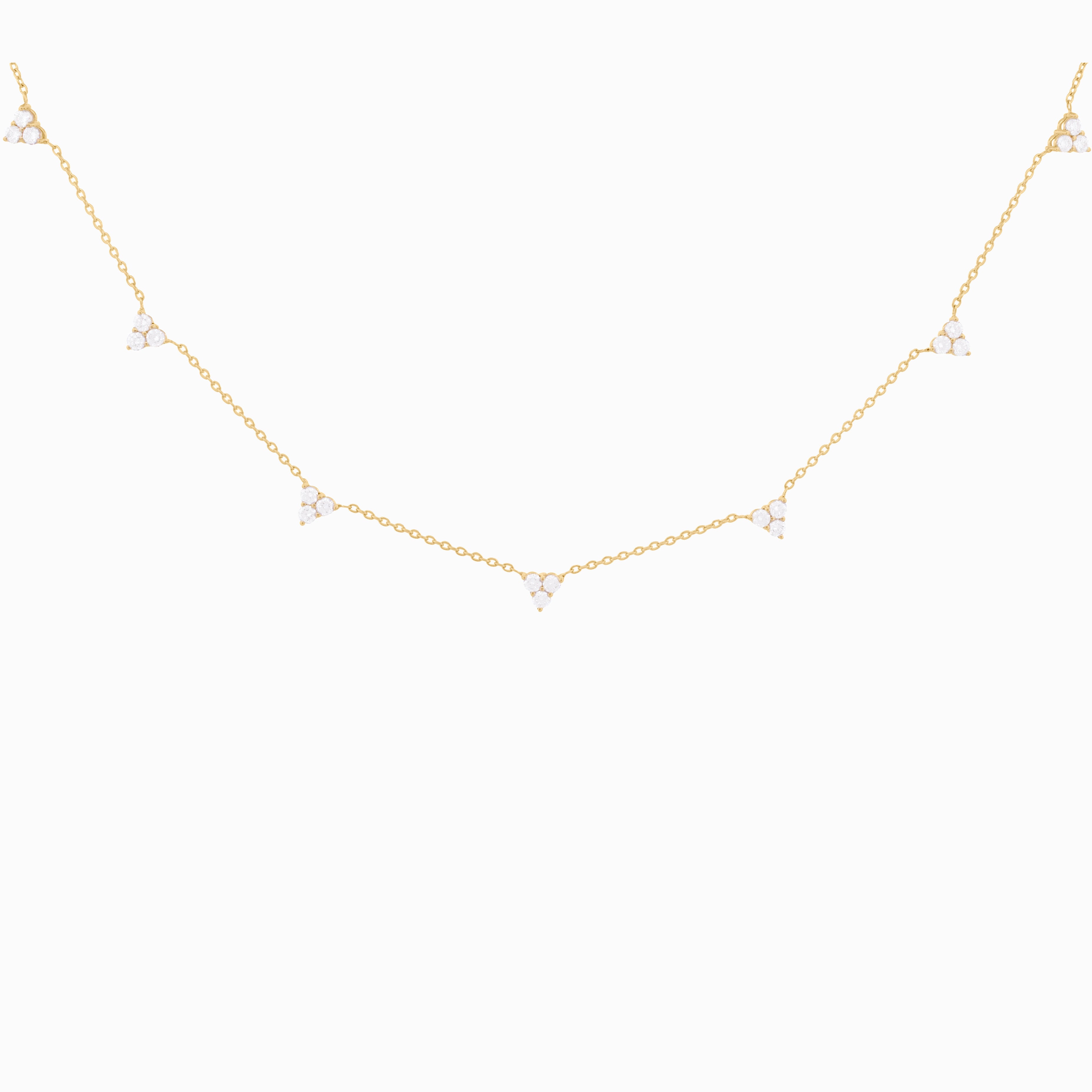 Diamond Cluster Drop Necklace